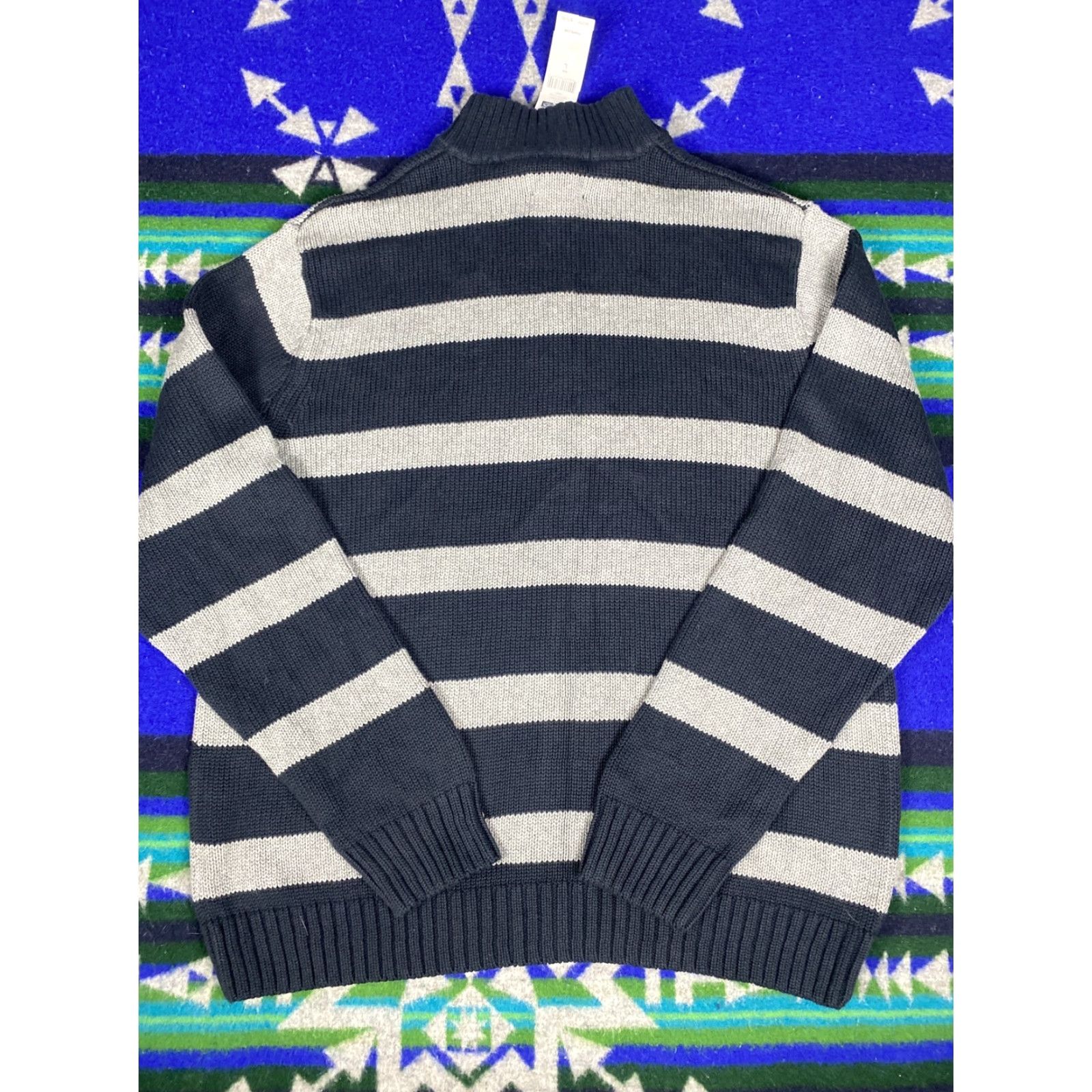 Chaps Chaps Ralph Lauren 1/4 Zip Knit Sweater Mens Sz L Blue Red Stripes Pullover Knit Zip Shirt Size US L / EU 52-54 / 3 - 6 Thumbnail