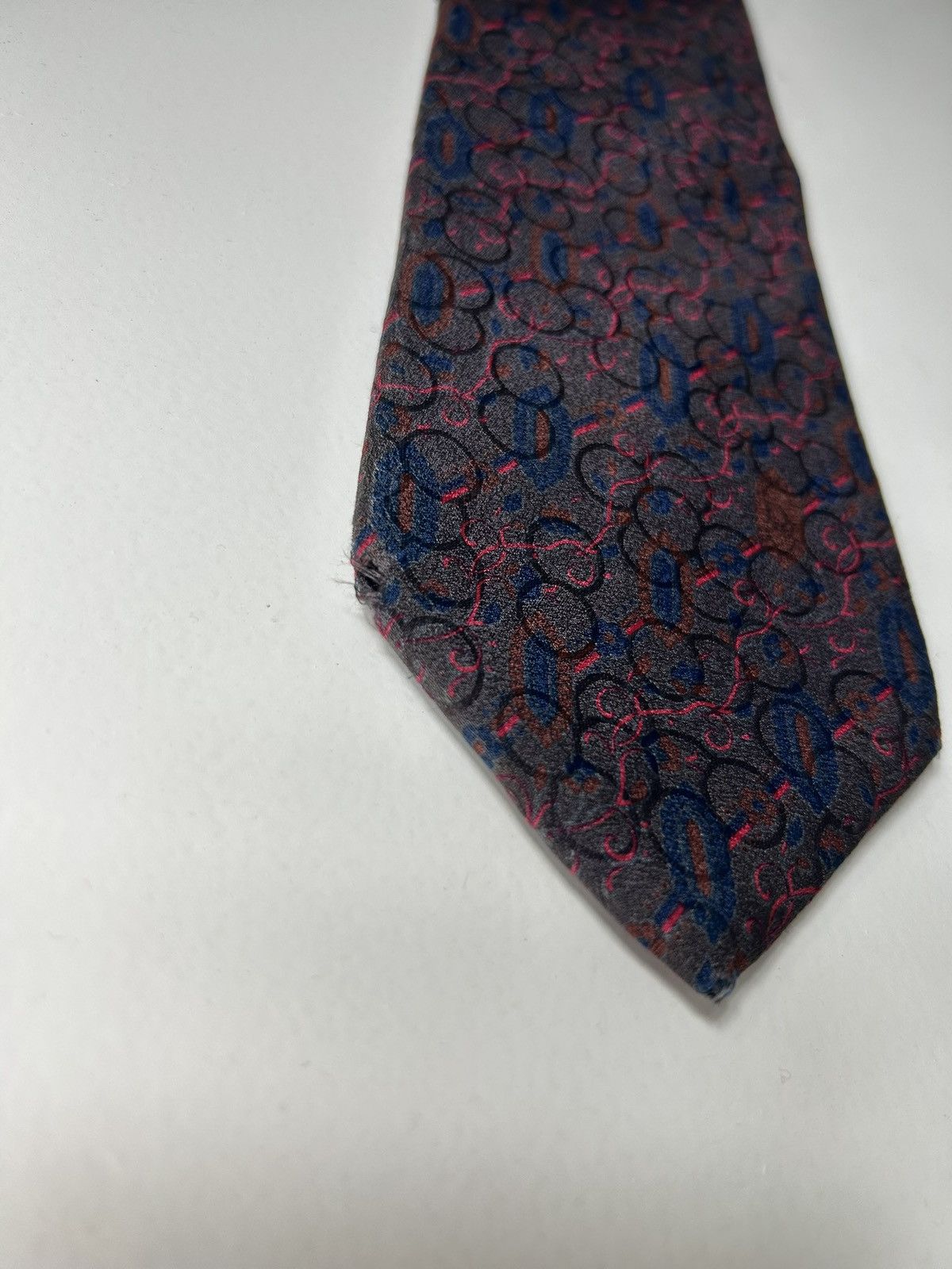 Dior Vintage Christian Dior Monsieur Blue & Red Men’s Silk Tie Size ONE SIZE - 5 Thumbnail