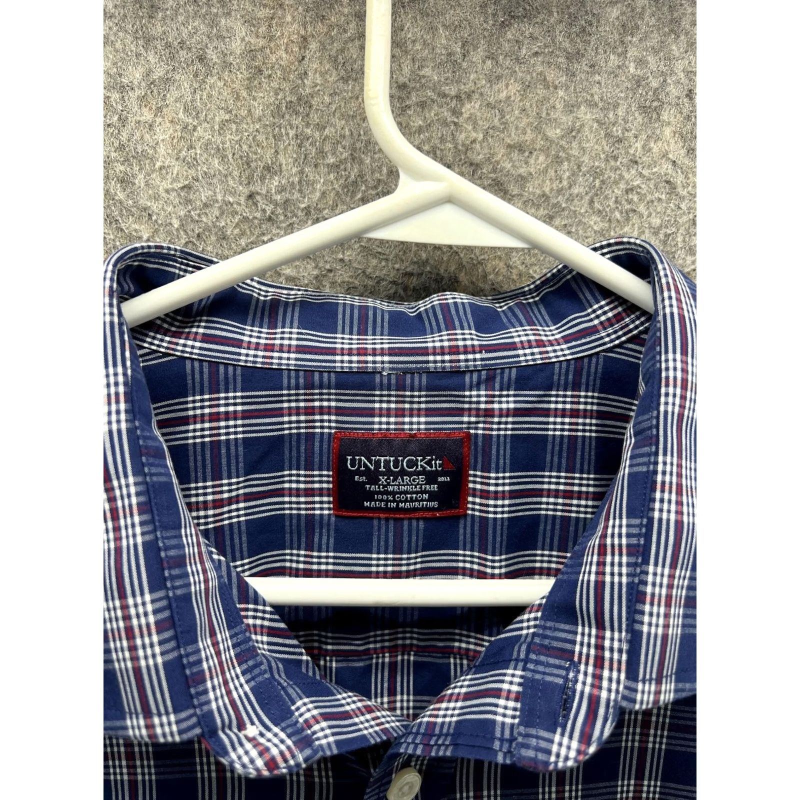 UNTUCKit UNTUCKit Shirt XLT Mens Blue Plaid Long Sleeve Button Front Wrinkle Free Casual Shirt Size US XL / EU 56 / 4 - 2 Thumbnail
