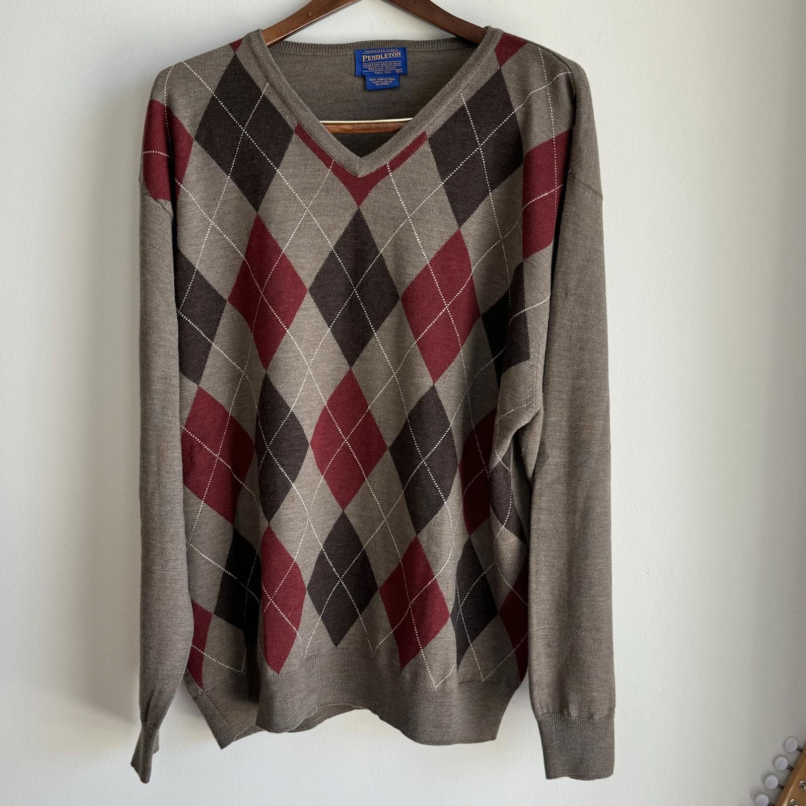 Pendleton Pendleton Men's Merino Wool Argyle Sweater - Size XL Size US XL / EU 56 / 4 - 7 Thumbnail