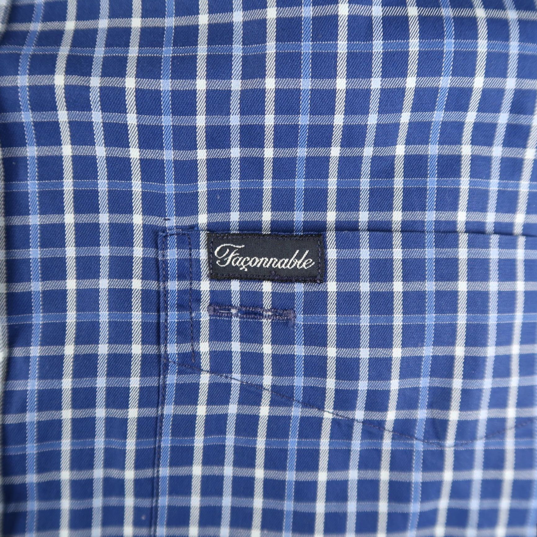 Faconnable Façonnable Men Blue Plaid Check Long Sleeve Cotton Shirt Size S Made In USA Size US S / EU 44-46 / 1 - 3 Thumbnail