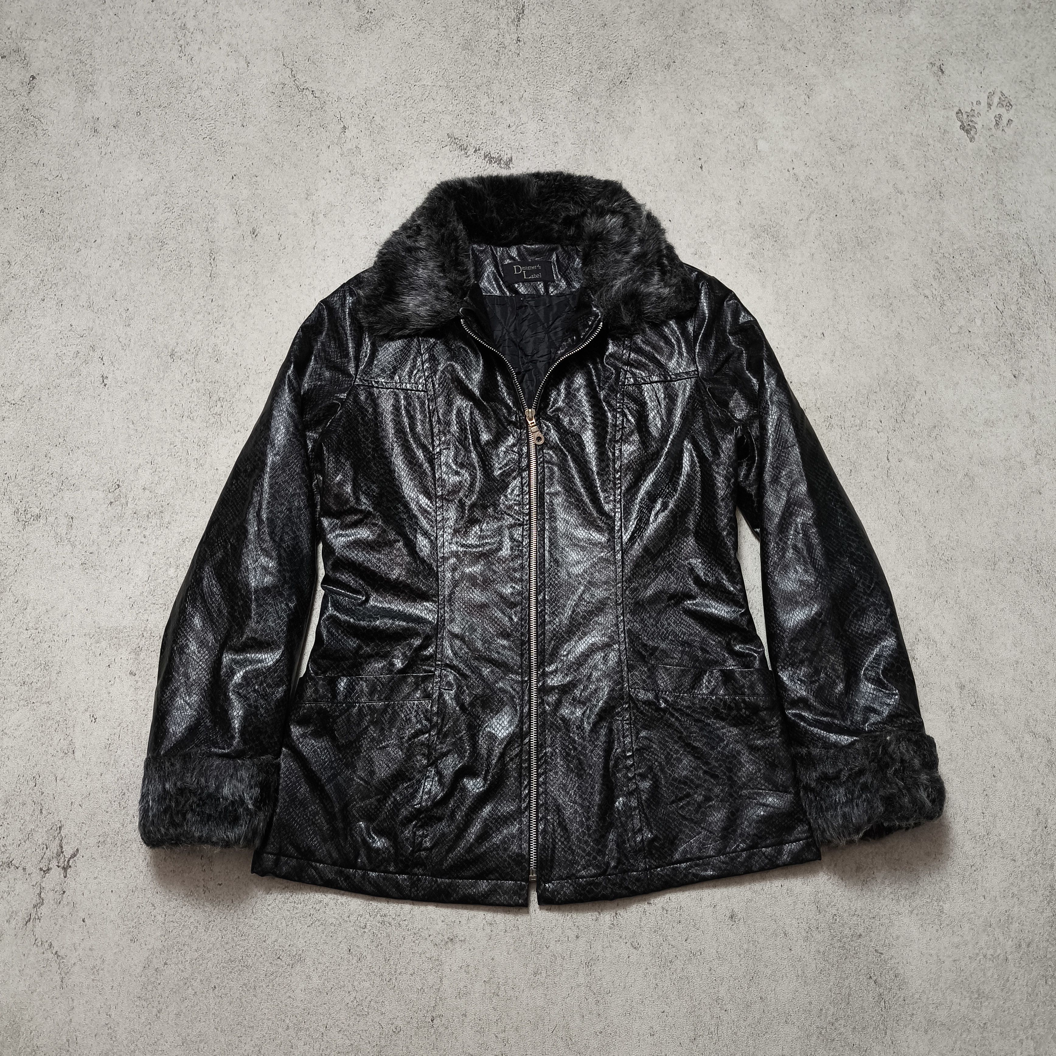 14th Addiction Designer's Label Fur Collar Snake Pattern Jacket Size M / US 6-8 / IT 42-44 - 1 Thumbnail