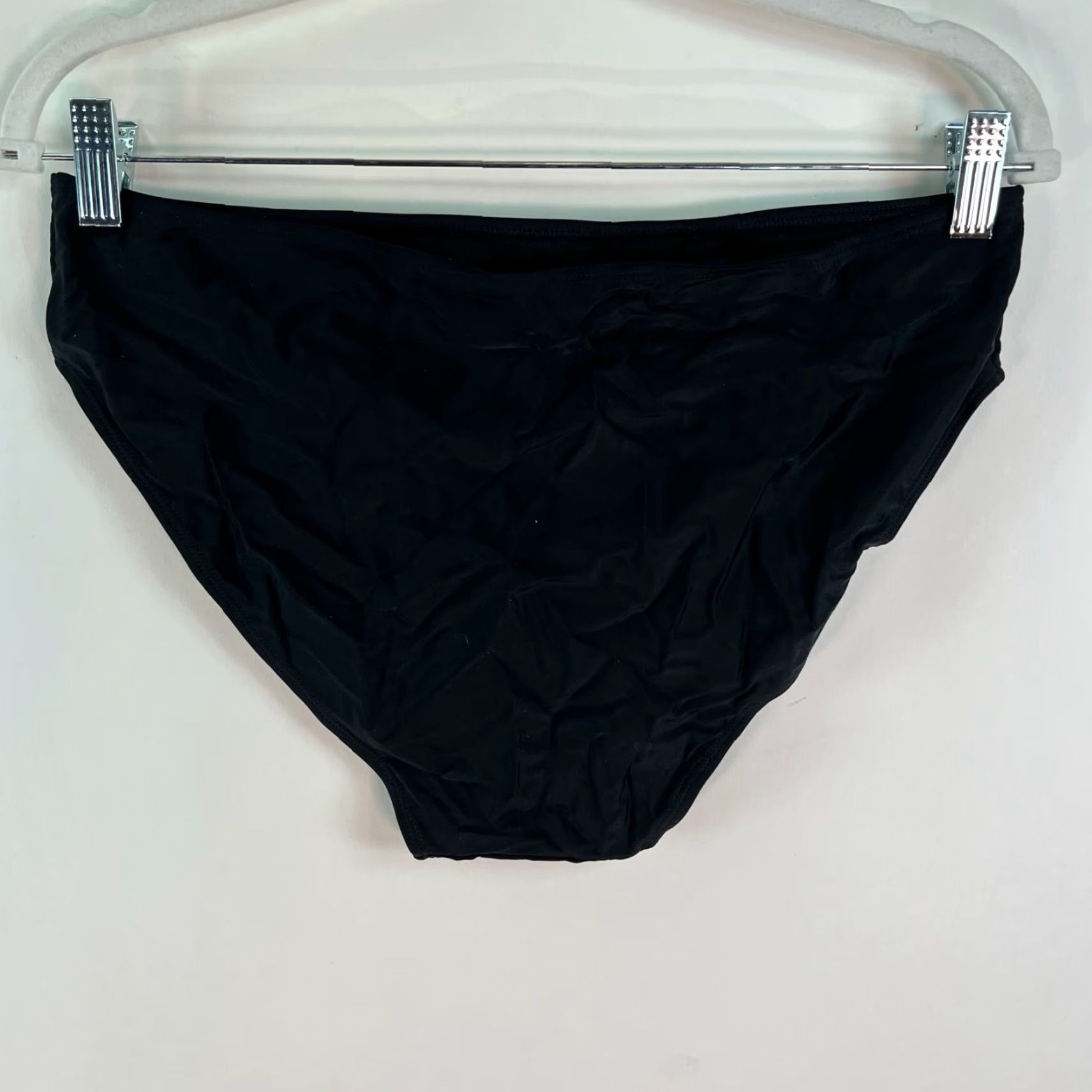 Vintage Bikini Swimsuit Cover Up Women Size L Adjustable Spaghetti Strap Cupped Ruffle Black Solid Size ONE SIZE - 4 Thumbnail