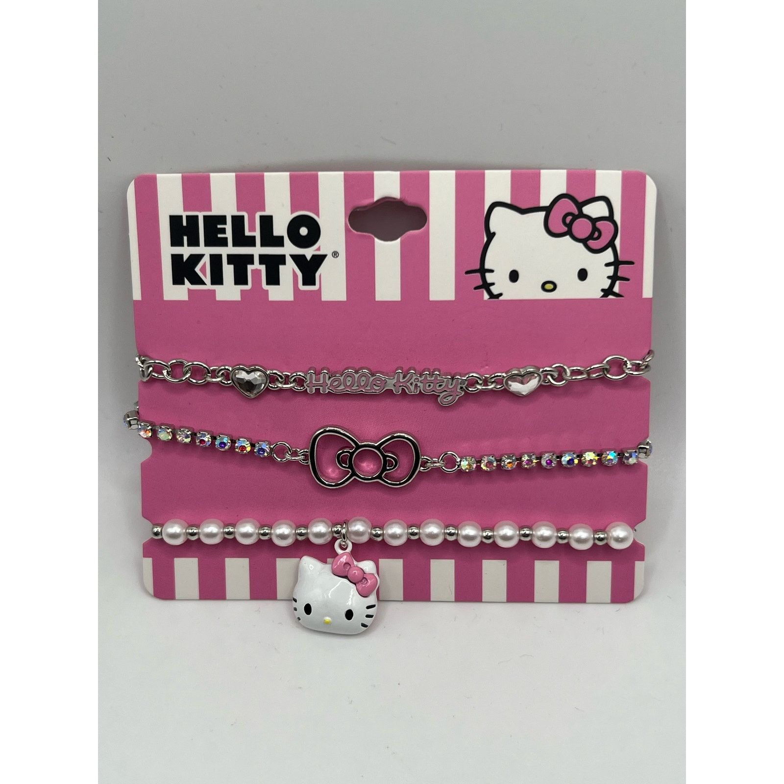 Other Hello Kitty Sanrio Girls 3Pk Bling Pearl Bracelet Bioworld Size ONE SIZE - 1 Thumbnail