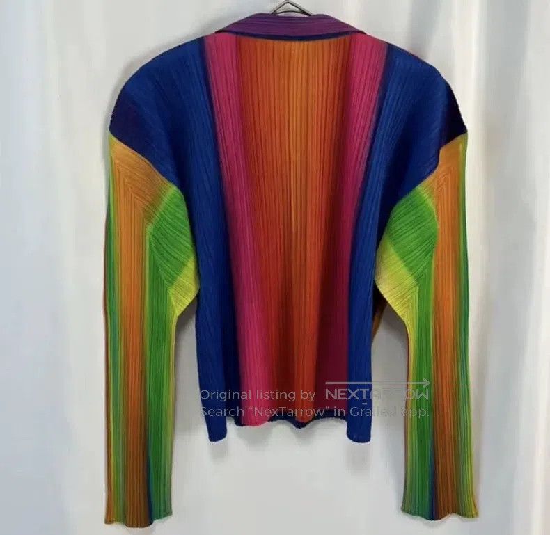 Issey Miyake Issey Miyake Aurora Rainbow Button Long Sleeve Shirt Size L / US 10 / IT 46 - 3 Thumbnail