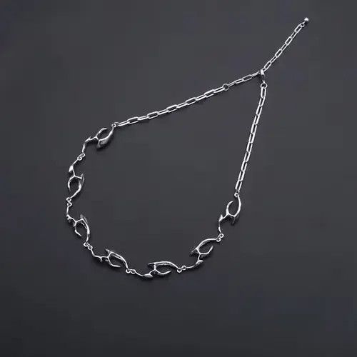 Jewelry Tribal Chrome Chain Silver Goth Vibe Necklace Size ONE SIZE - 4 Thumbnail