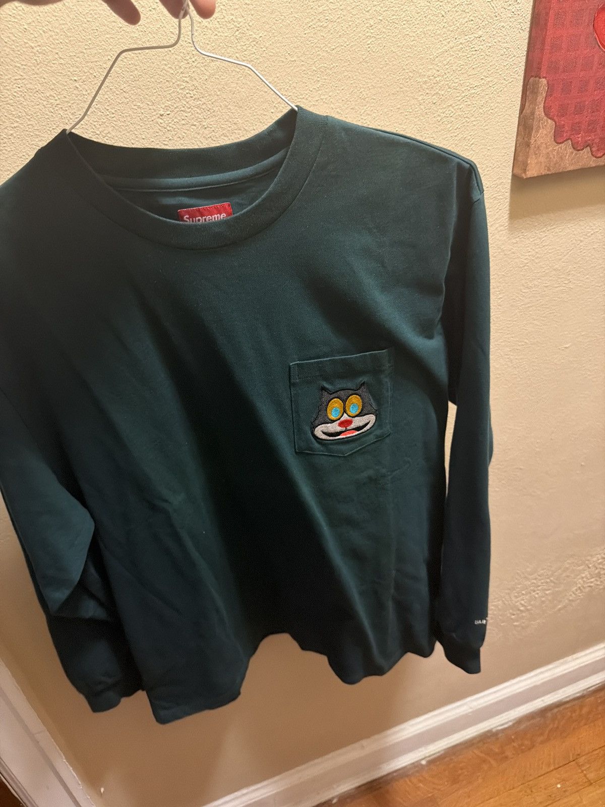 Supreme Supreme Cat L/S Pocket Tee Dark Green Size US L / EU 52-54 / 3 - 1 Thumbnail