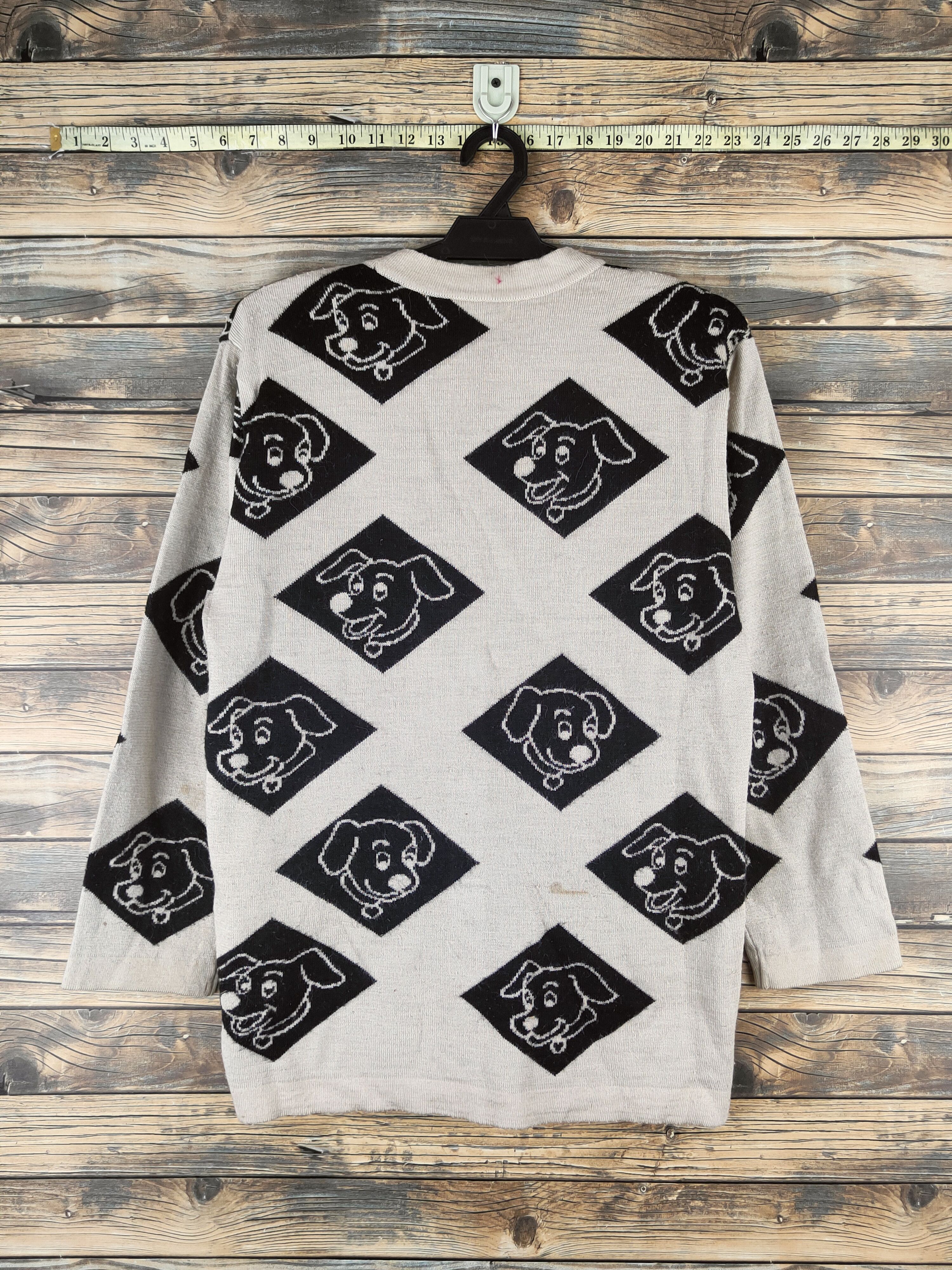 Japanese Brand DL Question Time Beige Black Knitwear Cardigans #46-563 Size US M / EU 48-50 / 2 - 7 Thumbnail