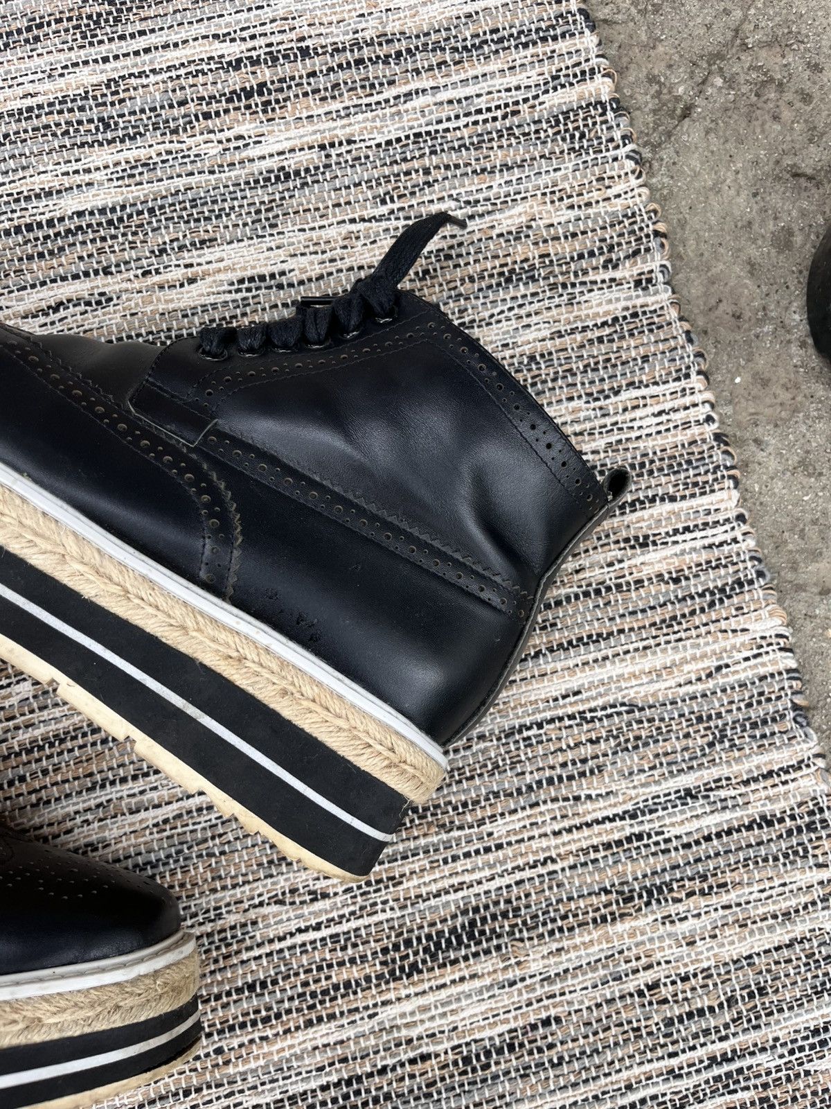 Prada Rare Prada Brogue Platform Sneakers Black Leather Luxury Y2K Size US 8 / IT 38 - 6 Thumbnail