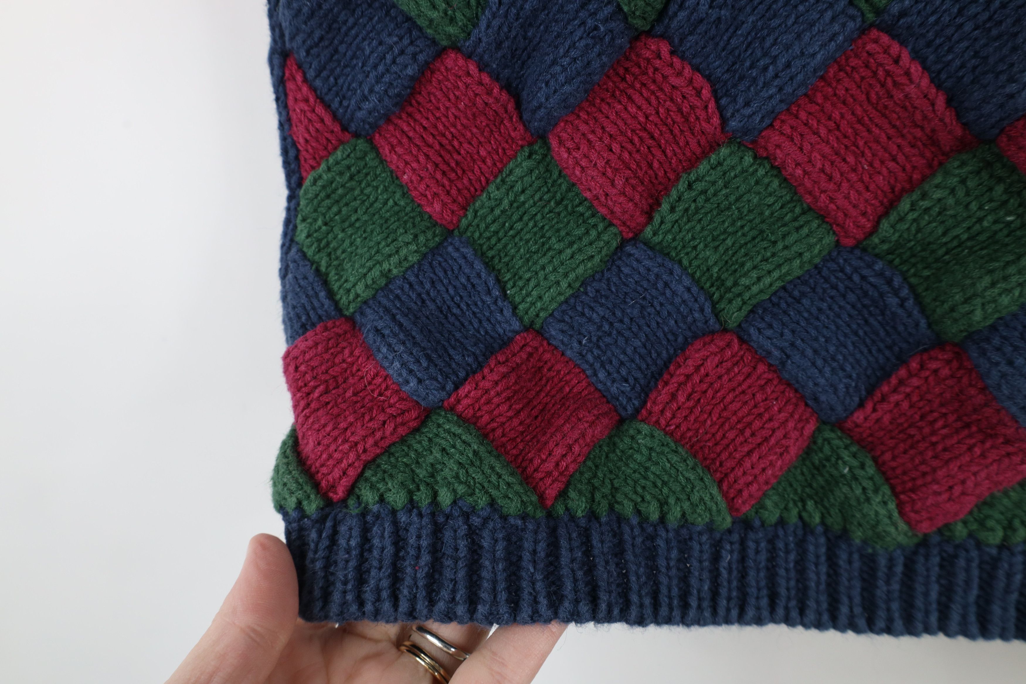 Vintage Vintage 90s Streetwear Heavyweight Checkered Sweater Vest Size XL / US 12-14 / IT 48-50 - 6 Thumbnail