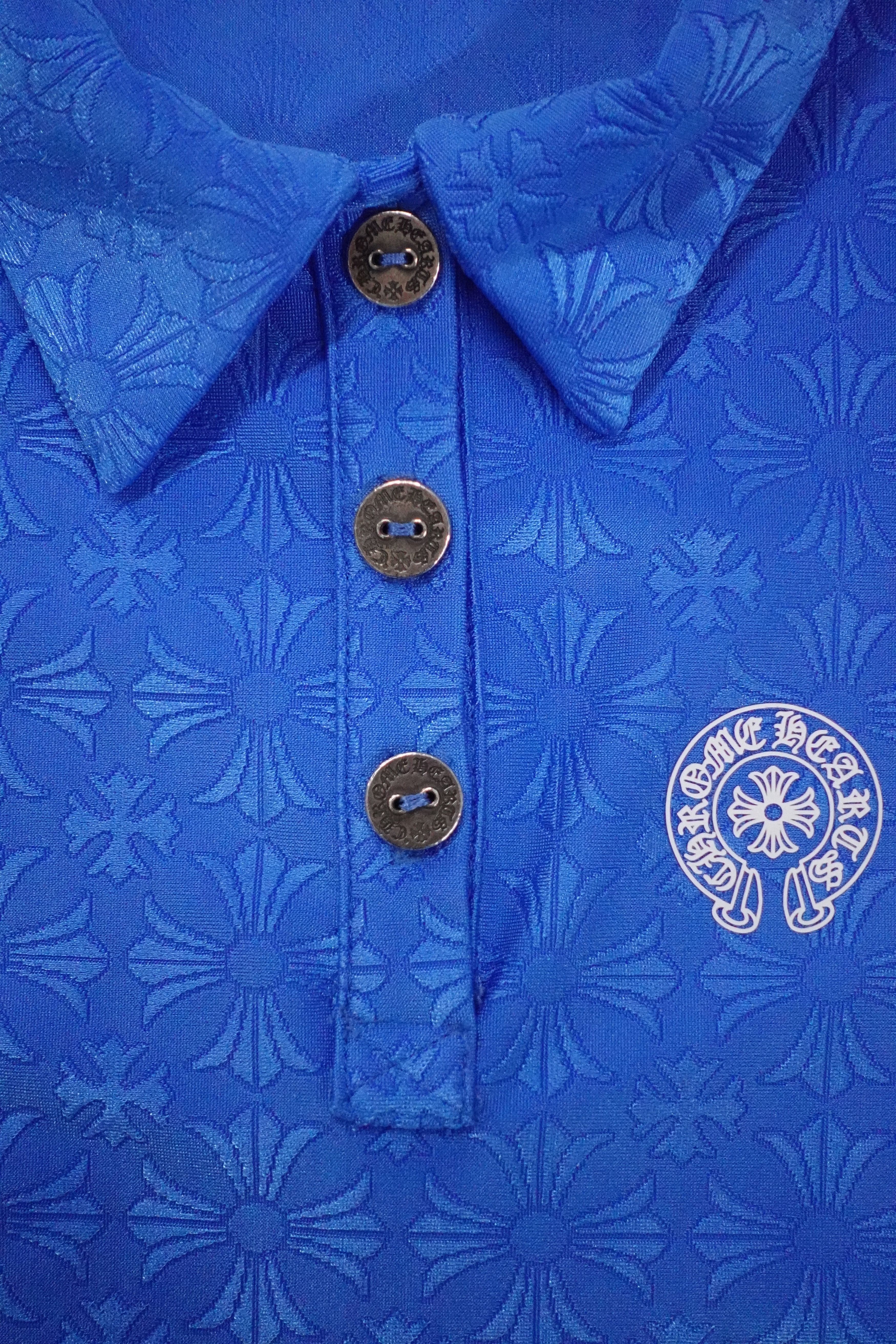Chrome Hearts CHROME HEARTS MONOGRAM POLO CROP TOP BLUE Size S / US 4 / IT 40 - 3 Thumbnail