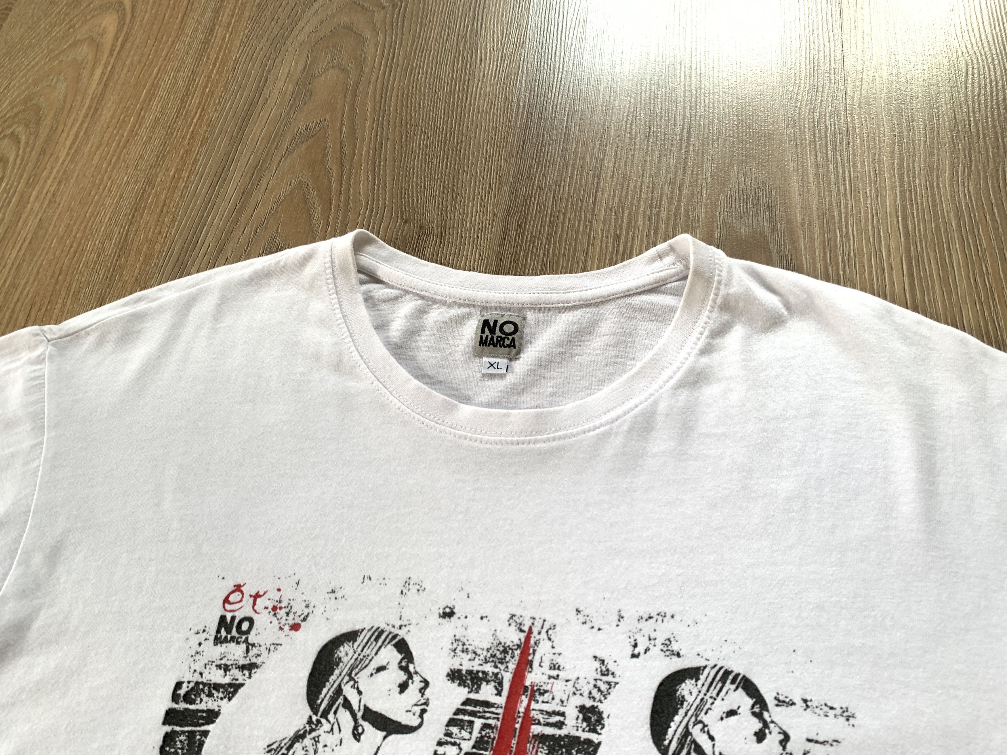 Other No Marca White Cotton Printed T Shirt Size US XL / EU 56 / 4 - 4 Thumbnail