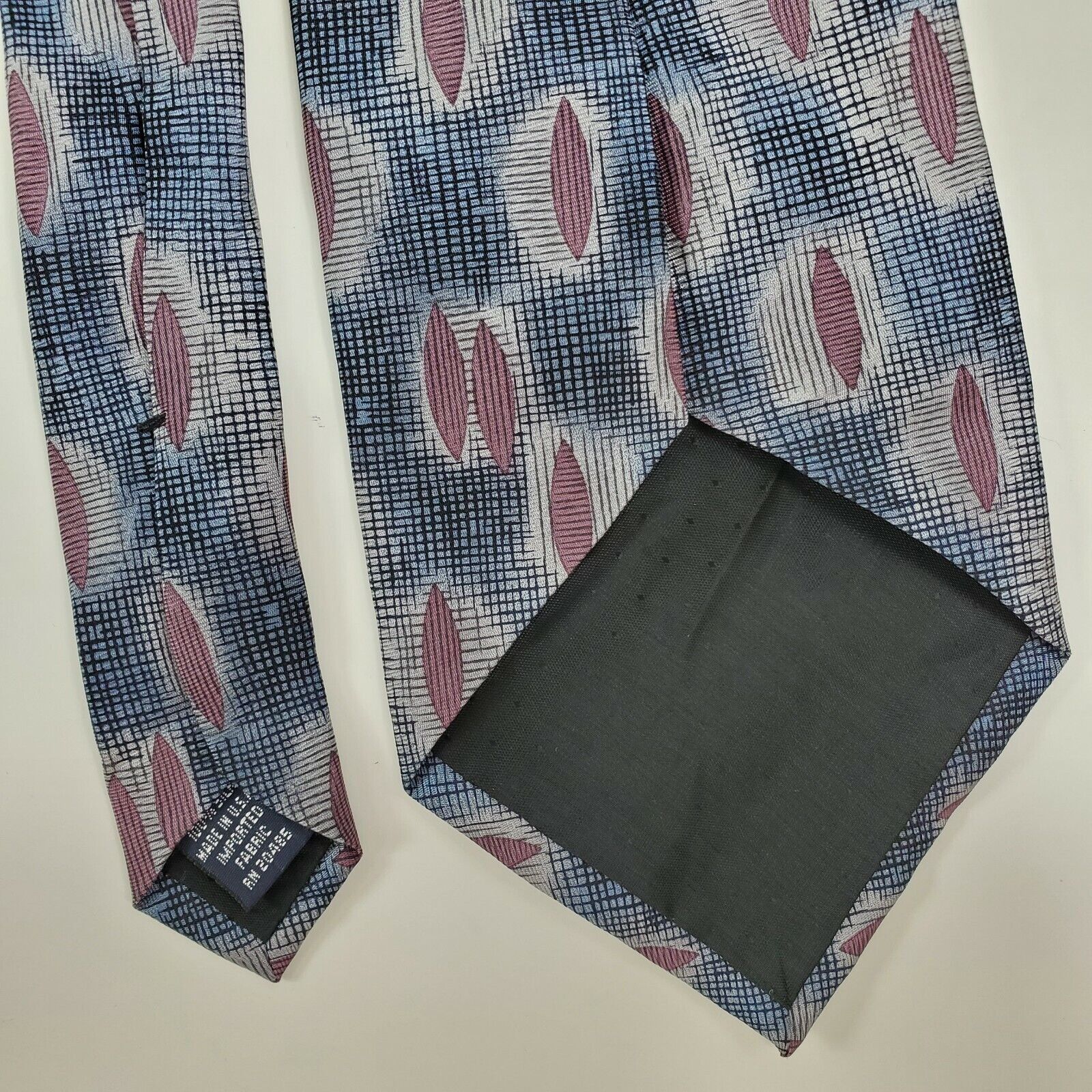 Stafford Stafford Abstract Blue Purple Silk Wide Tie Classic Size ONE SIZE - 5 Thumbnail
