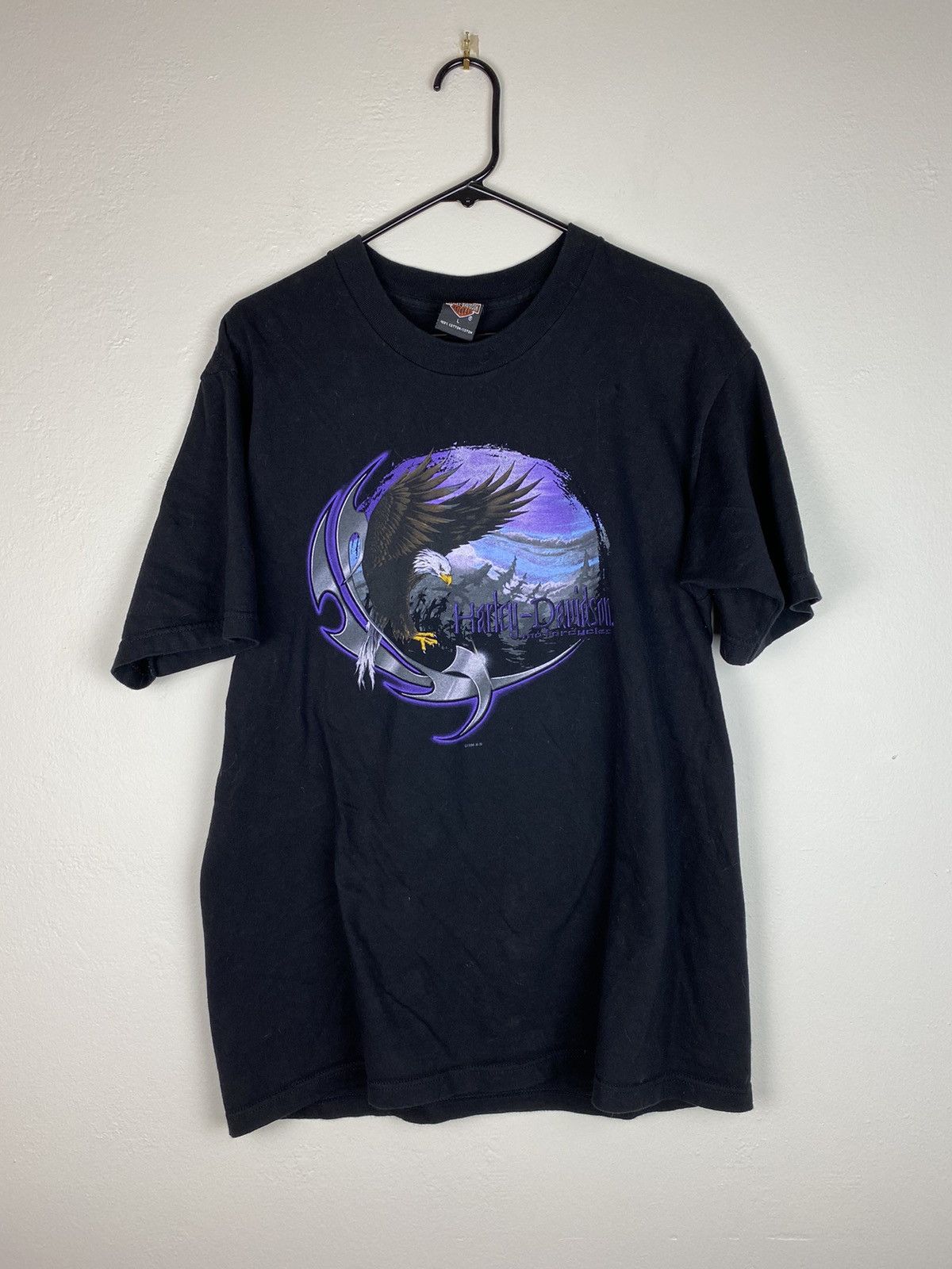 Vintage 1996 Black Harley Davidson T Shirt Made In USA