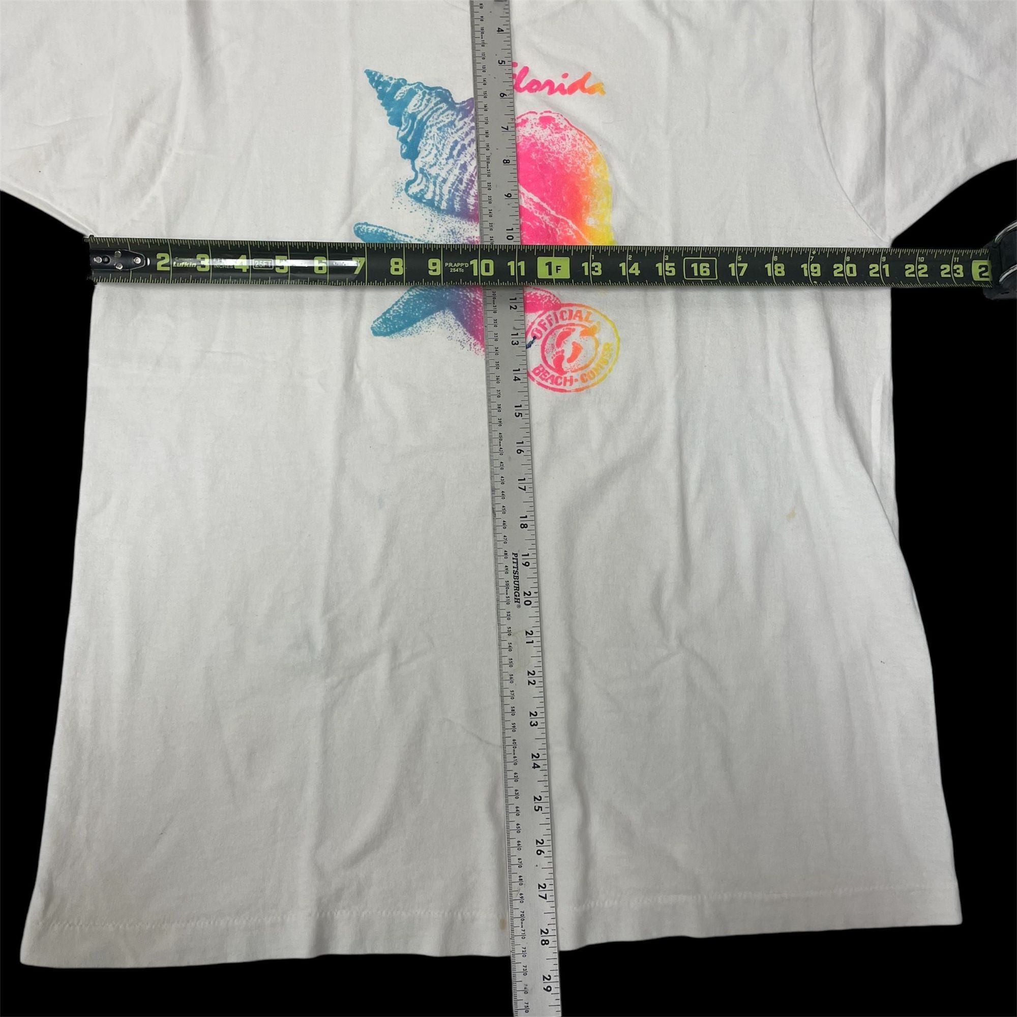 Fruit Of The Loom Vtg NEON Painted Florida SEA SHELLS Official Beachcomber Tee Size US XL / EU 56 / 4 - 4 Thumbnail