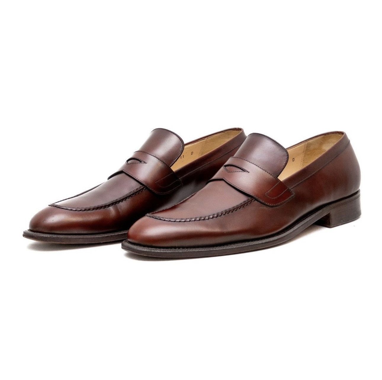 Salvatore Ferragamo Penny Loafers Men Size 11D Brown Slip On
