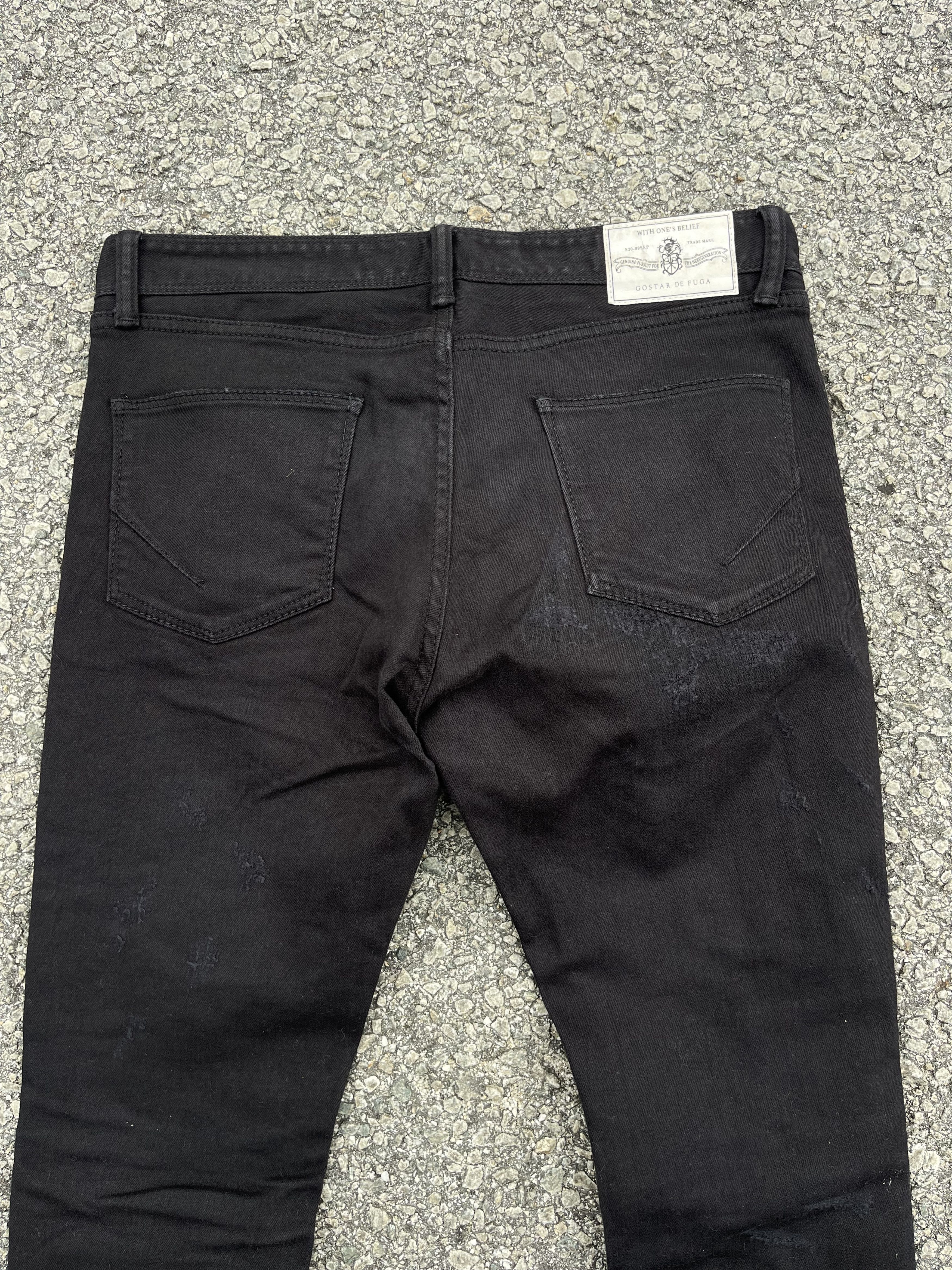 GOSTAR DE FUGA Gostar De Fuga Ripped Black Denim Skinny Outfits Size US 30 / EU 46 - 21 Thumbnail
