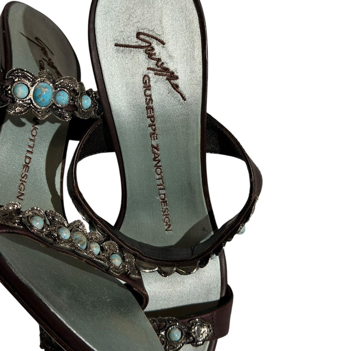 Giuseppe Zanotti Turquoise beaded heel Size US 7 / IT 37 - 4 Thumbnail