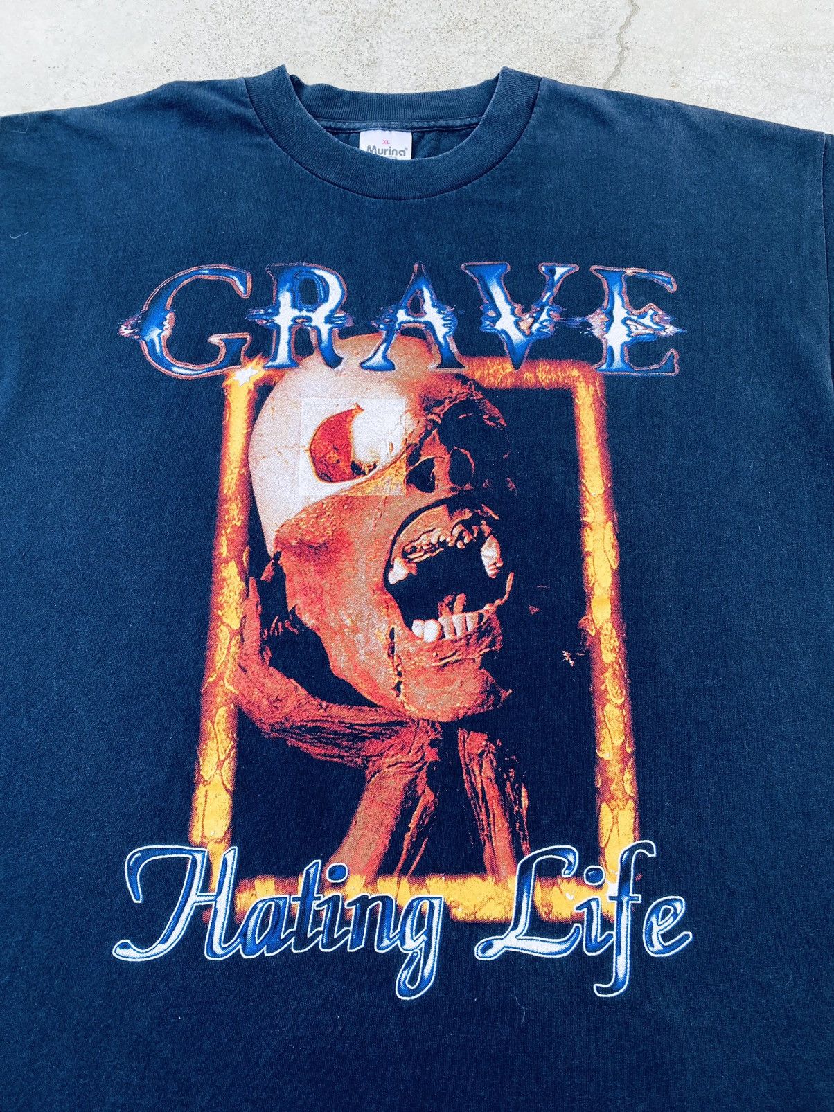 Band Tees True Vintage 90s Grave Hating Life Death Metal Band Tees Size US XL / EU 56 / 4 - 3 Thumbnail