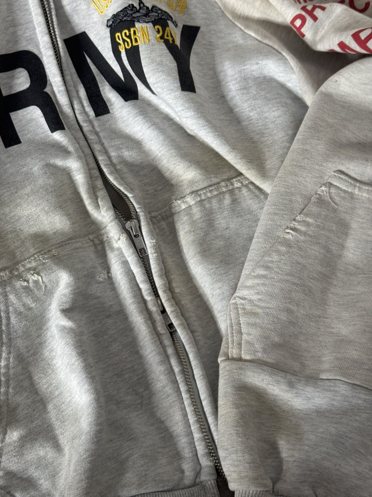 PROJECT G/R ✅ Project G/R Army Washed Grey Zip Hoodie Dirty Distressed 1 Size US M / EU 48-50 / 2 - 10 Thumbnail
