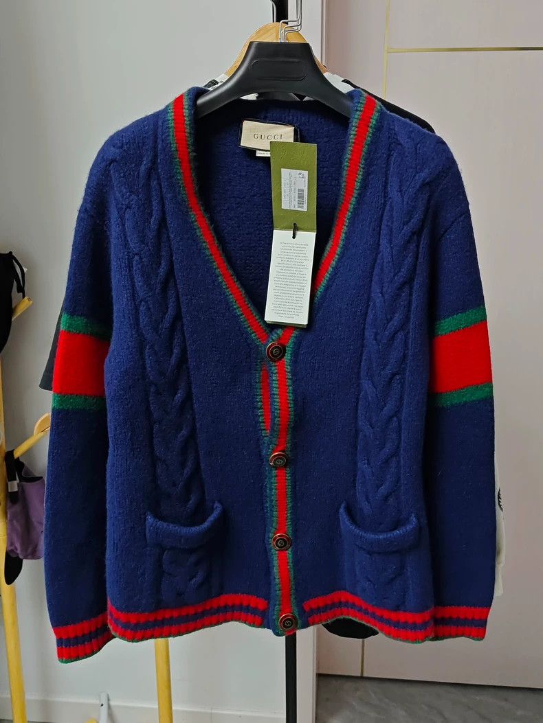 Gucci Gucci Colorful V-Neck Cable Knit Sweater-dmc Size US L / EU 52-54 / 3 - 1 Thumbnail