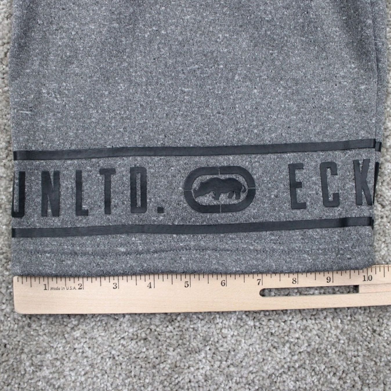 Ecko Unltd. Ecko UNLTD Sweat Shorts Mens Small Gray Drawstring Polyester w/ 12" inseam Size US 29 - 5 Thumbnail
