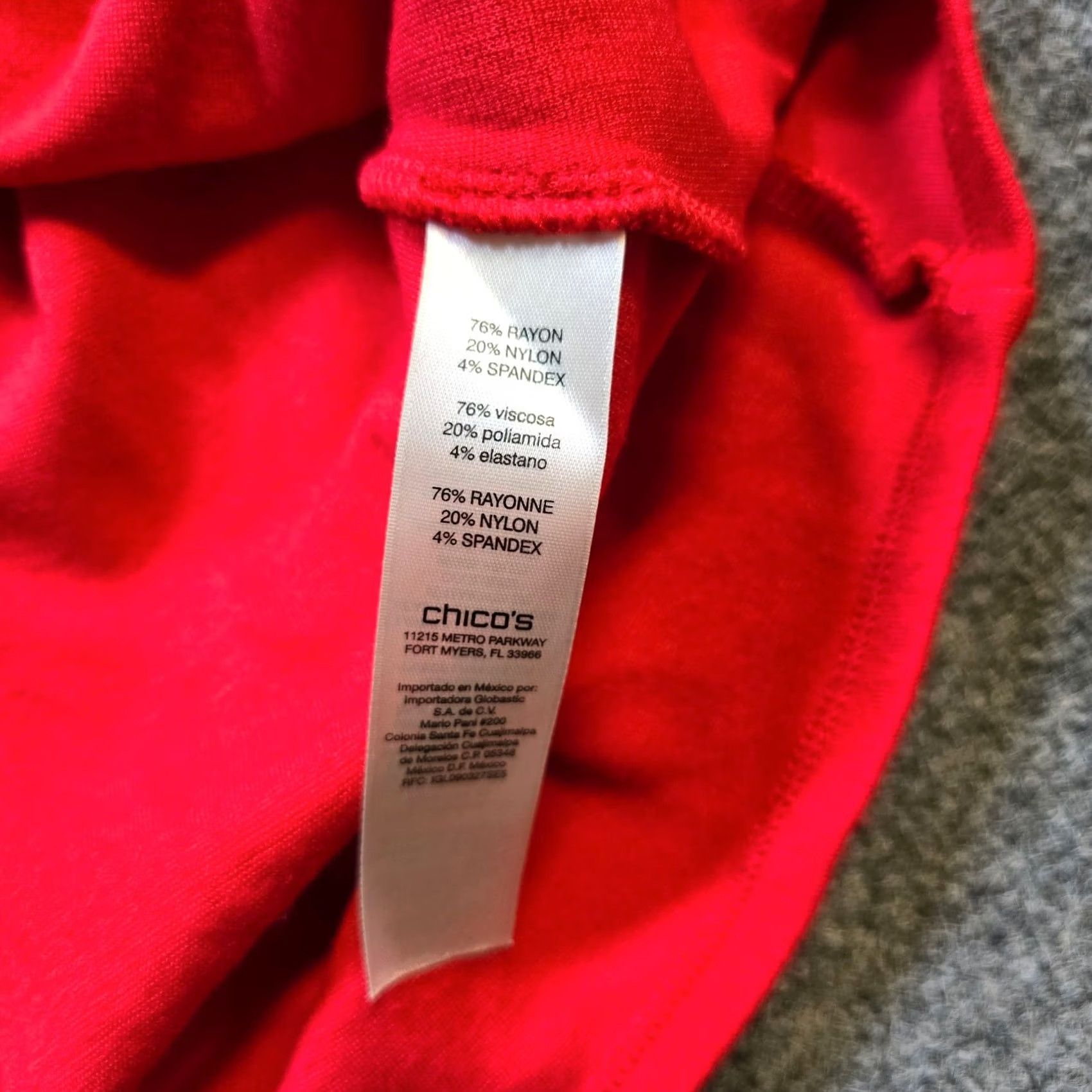 Vintage Chicos Blouse Shirt Women L Red Long Sleeve Tunic Jersey Knit Stretch Basic Casual Size L / US 10 / IT 46 - 7 Thumbnail