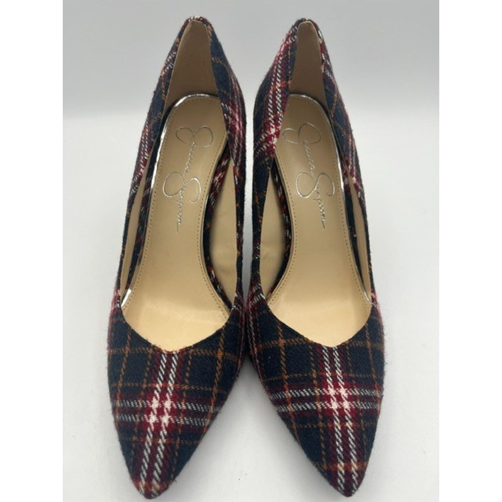Jessica Simpson Jessica Simpson Haneh Plaid Pumps Heels RED BLACK WHITE Size US 8 / IT 38 - 12 Thumbnail