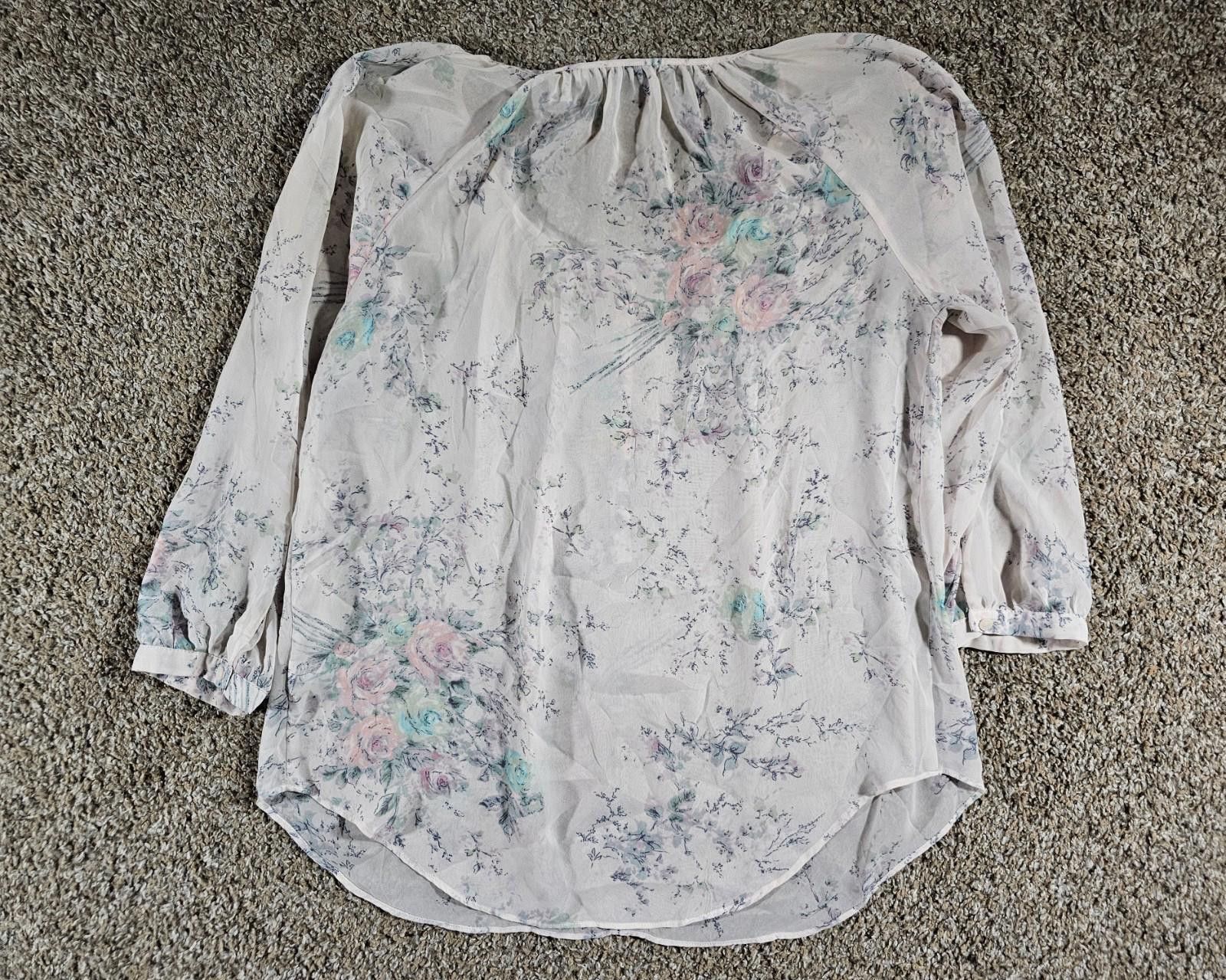 Other LC Lauren Conrad Sheer Blouse Floral M Size M / US 6-8 / IT 42-44 - 5 Thumbnail