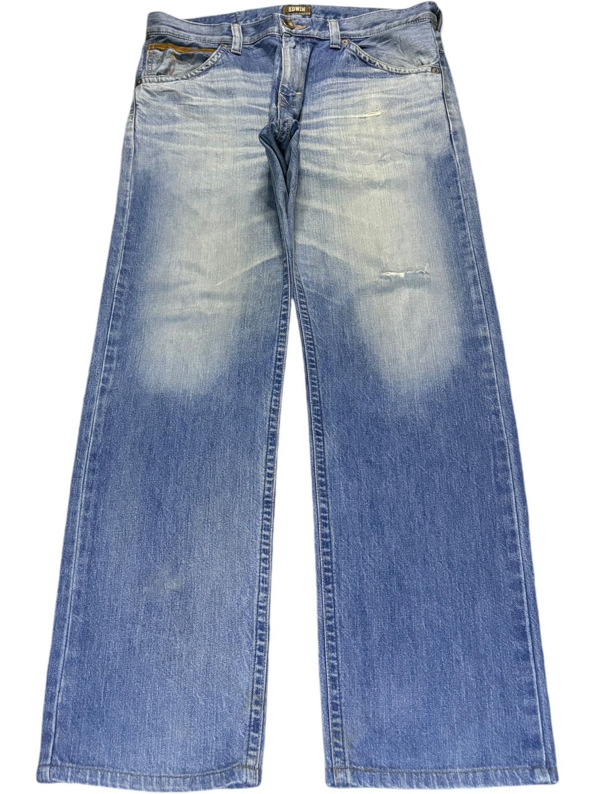 Edwin Exclusive Vintage Edwin XV Faded Wash Distress Loose Jeans Size US 36 / EU 52 - 1 Thumbnail