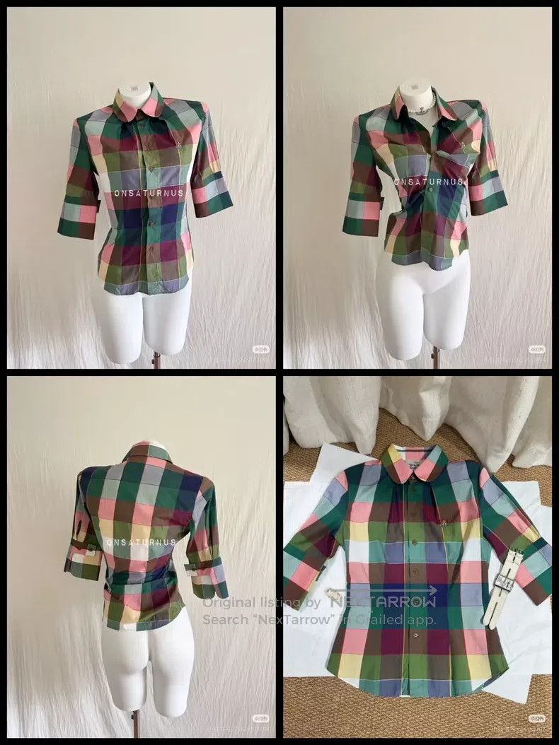 Vivienne Westwood Rainbow Checkered Butterfly Shirt