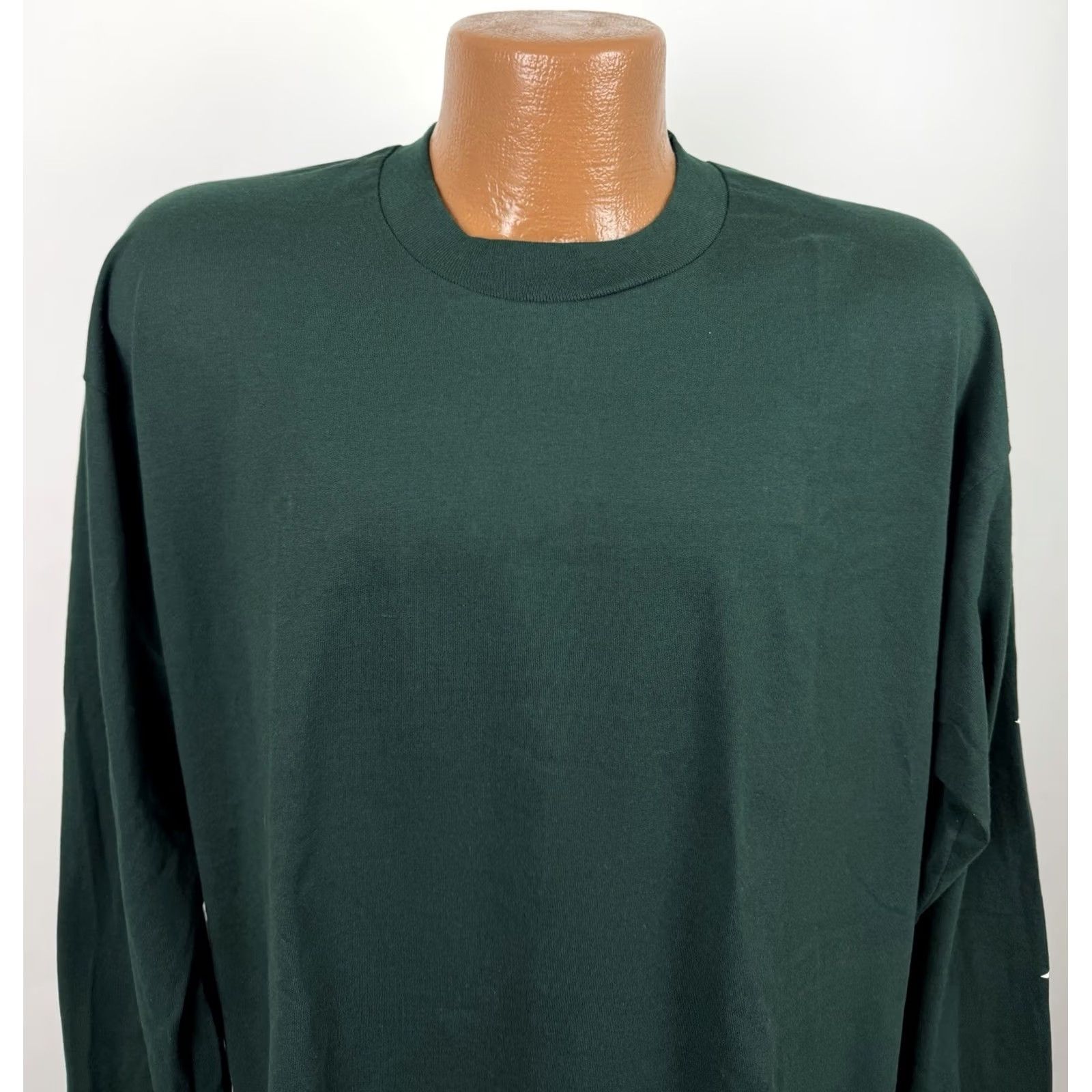 Fruit Of The Loom VINTAGE 90s Fruit of the Loom T-Shirt Mens XL Forest Green Long Sleeve Spellout Print Skater Size US XL / EU 56 / 4 - 3 Thumbnail