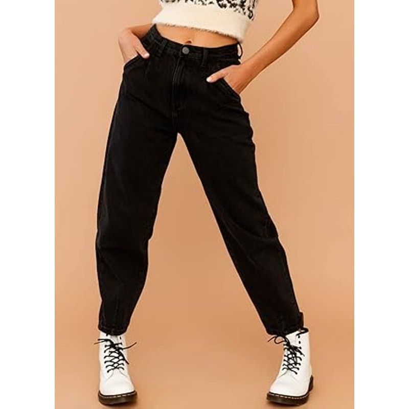 Other EVALESS Womens Baggy Jeans High Waisted Stretchy pants Size 32" / US 10 / IT 46 - 2 Thumbnail