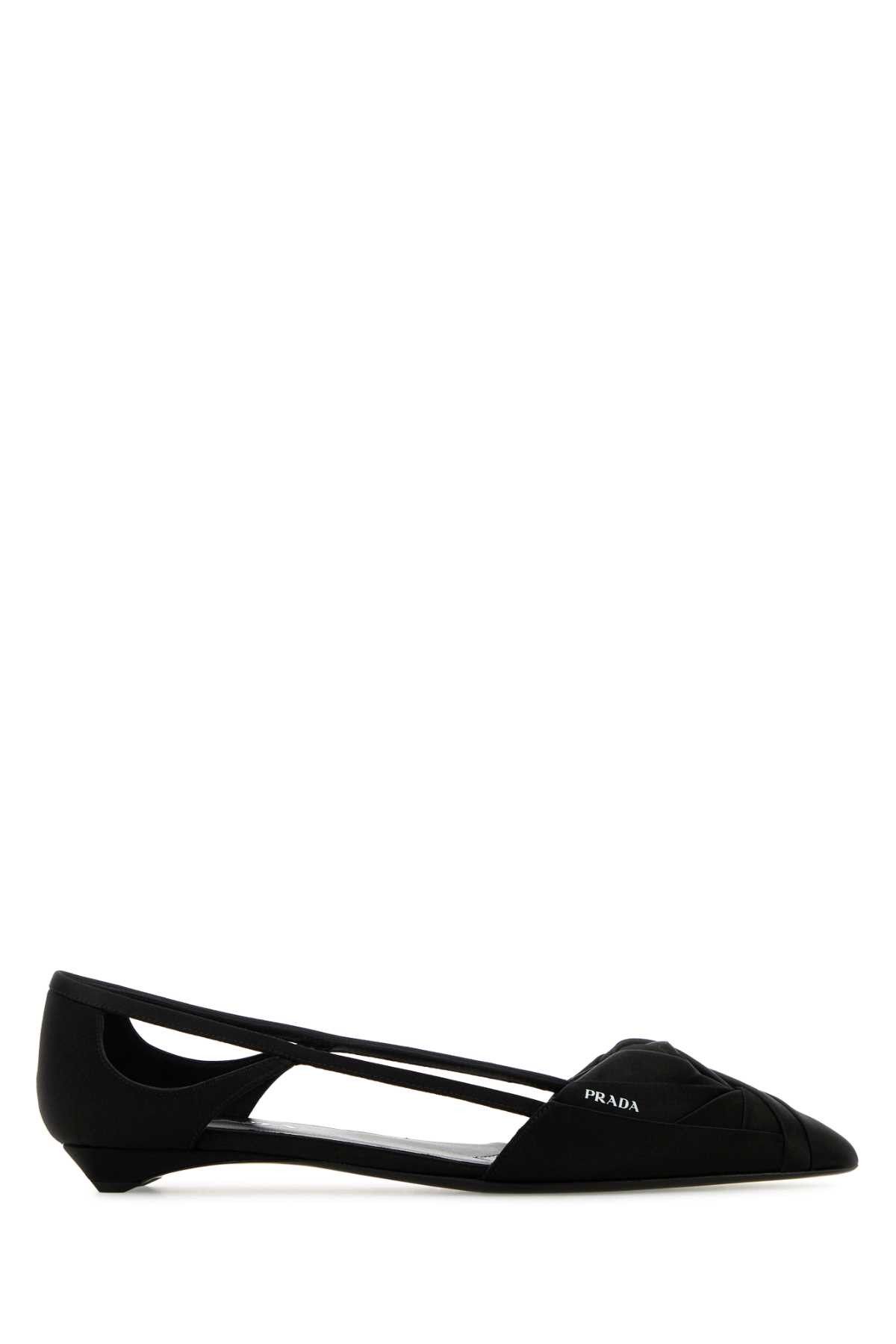 Black Satin Ballerinas