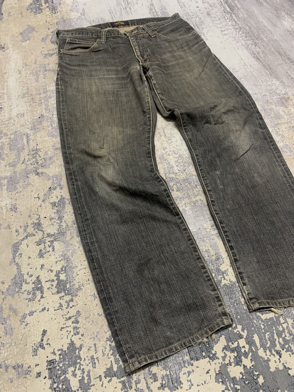 Japanese Brand Vintage Wrangler Distressed Rusty Loose Jeans 31x30 Size US 33 - 4 Thumbnail