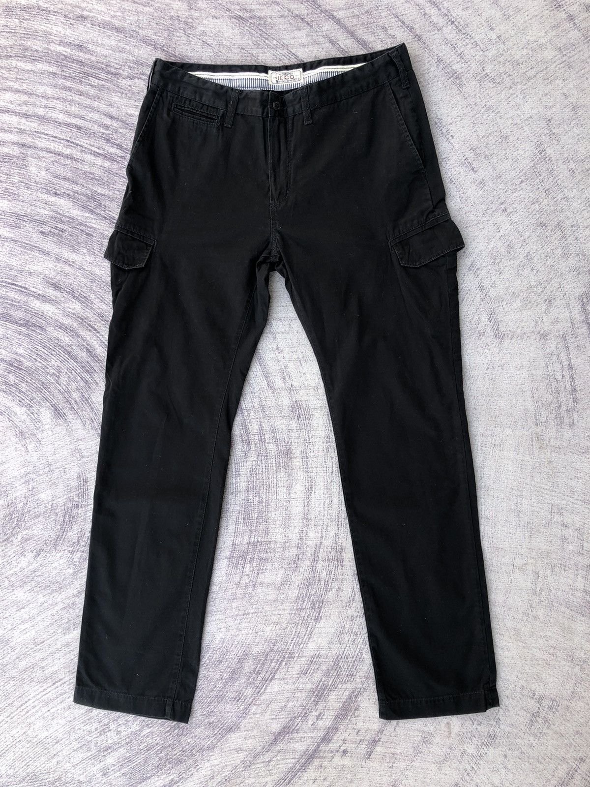 All Blacks × Vintage Ikko black Cargo Trousers With 6 Pocket Workware Size US 33 - 1 Thumbnail