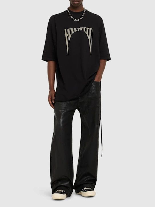 Rick Owens Drkshdw o1lsvrm0425 Hollywood Jumbo T-Shirt in Black/Pearl Size US L / EU 52-54 / 3 - 3 Thumbnail