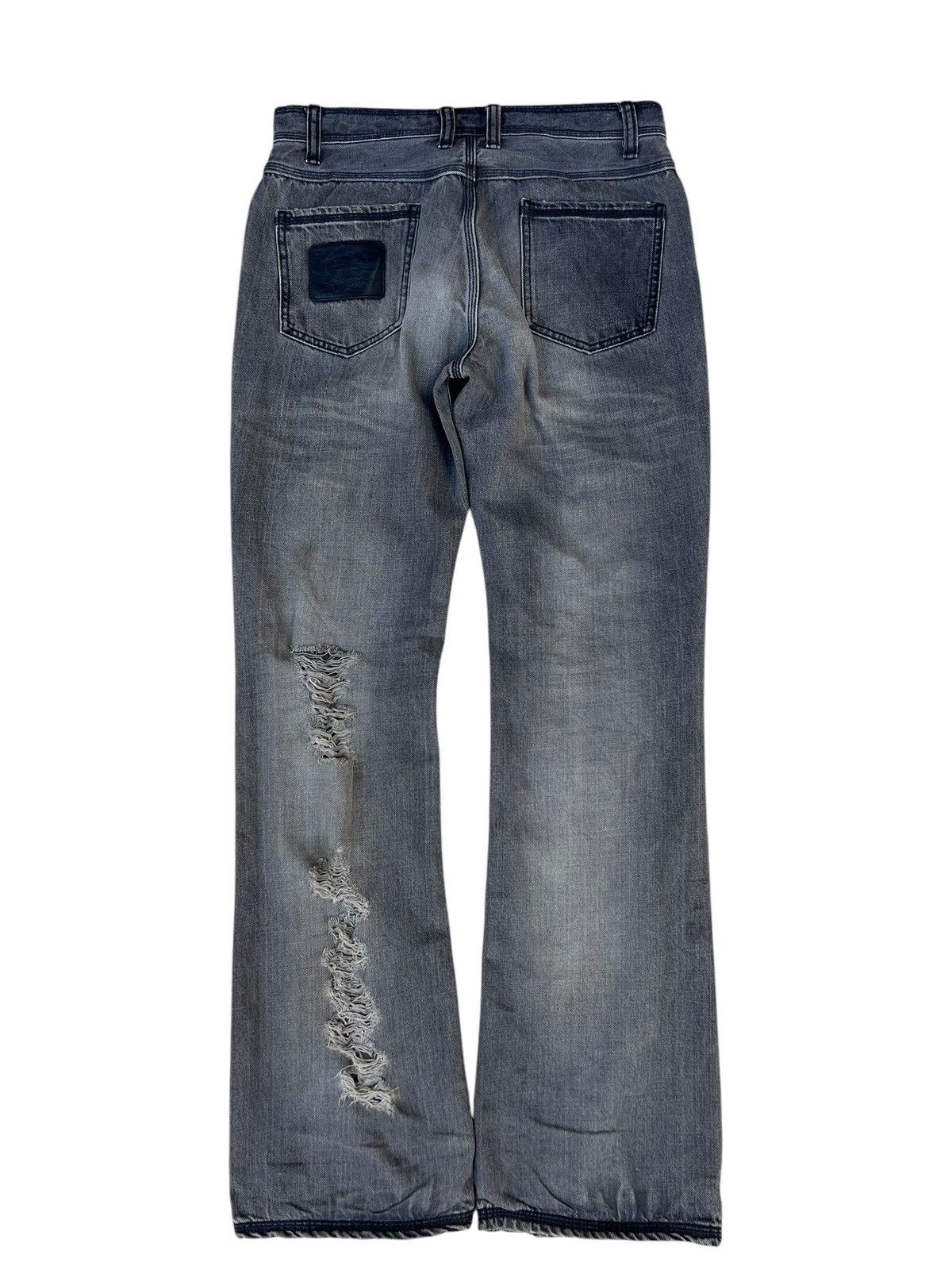 Vintage Of The Neige- Style Japan Rips Distress Denim Bootcut Jeans Size US 31 - 12 Thumbnail