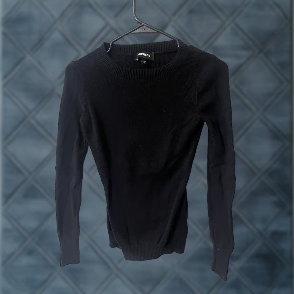 Express VINTAGE Express Women's Sweater Pullover Knit Crew Neck Long Sleeve Fall Spring Summer Winter Black Size S Size S / US 4 / IT 40 - 1 Thumbnail