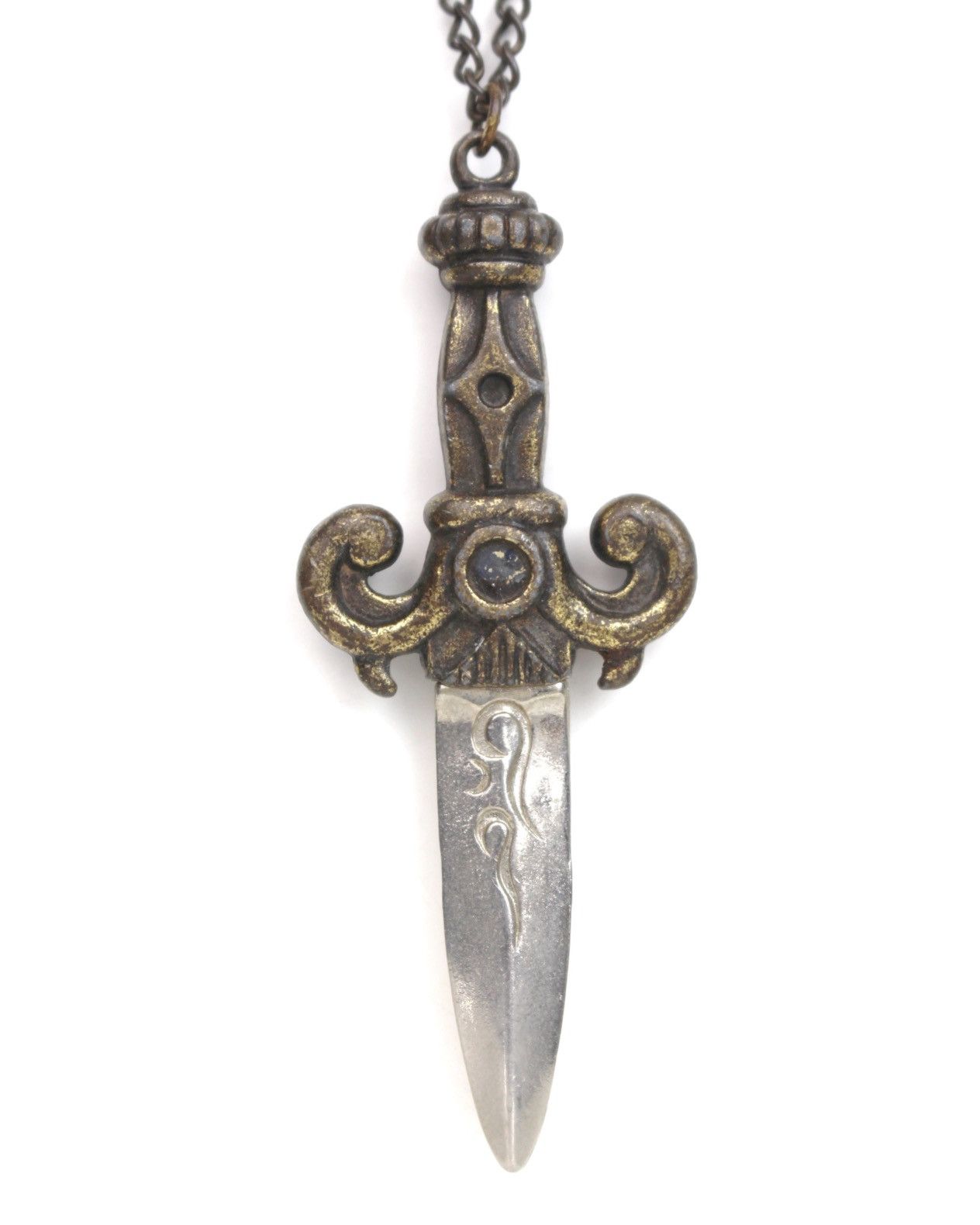 Vintage 1990S JAPANESE MADE ORNATE DAGGER LONG CHAIN NECKLACE Size ONE SIZE - 4 Thumbnail