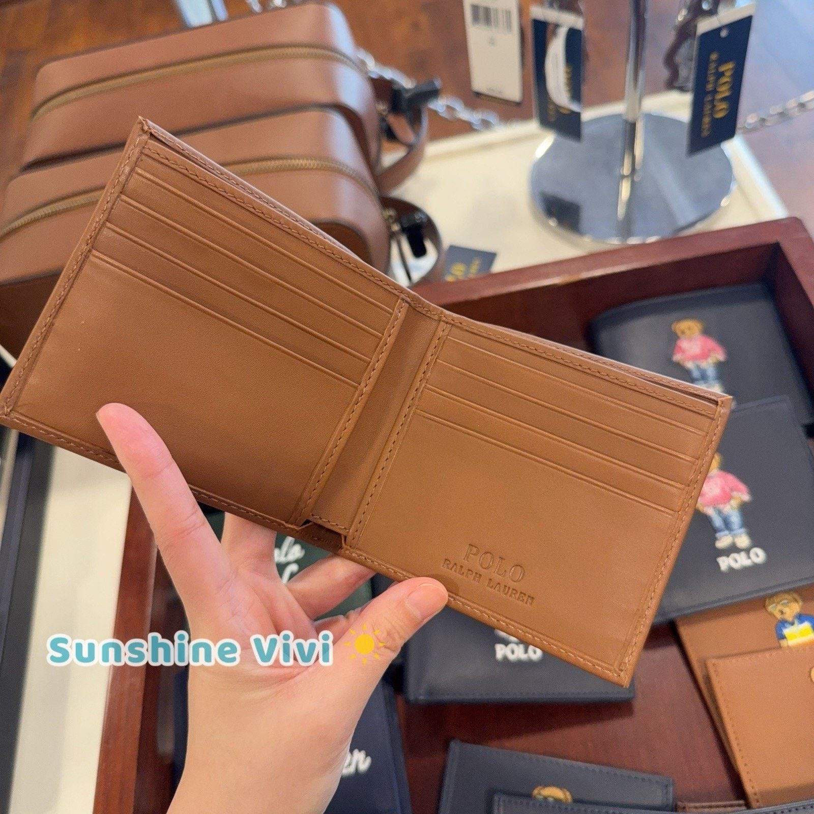 Polo Ralph Lauren NEW Polo Ralph Lauren Bear Leather Billfold Wallet CLA TAN Size ONE SIZE - 5 Thumbnail