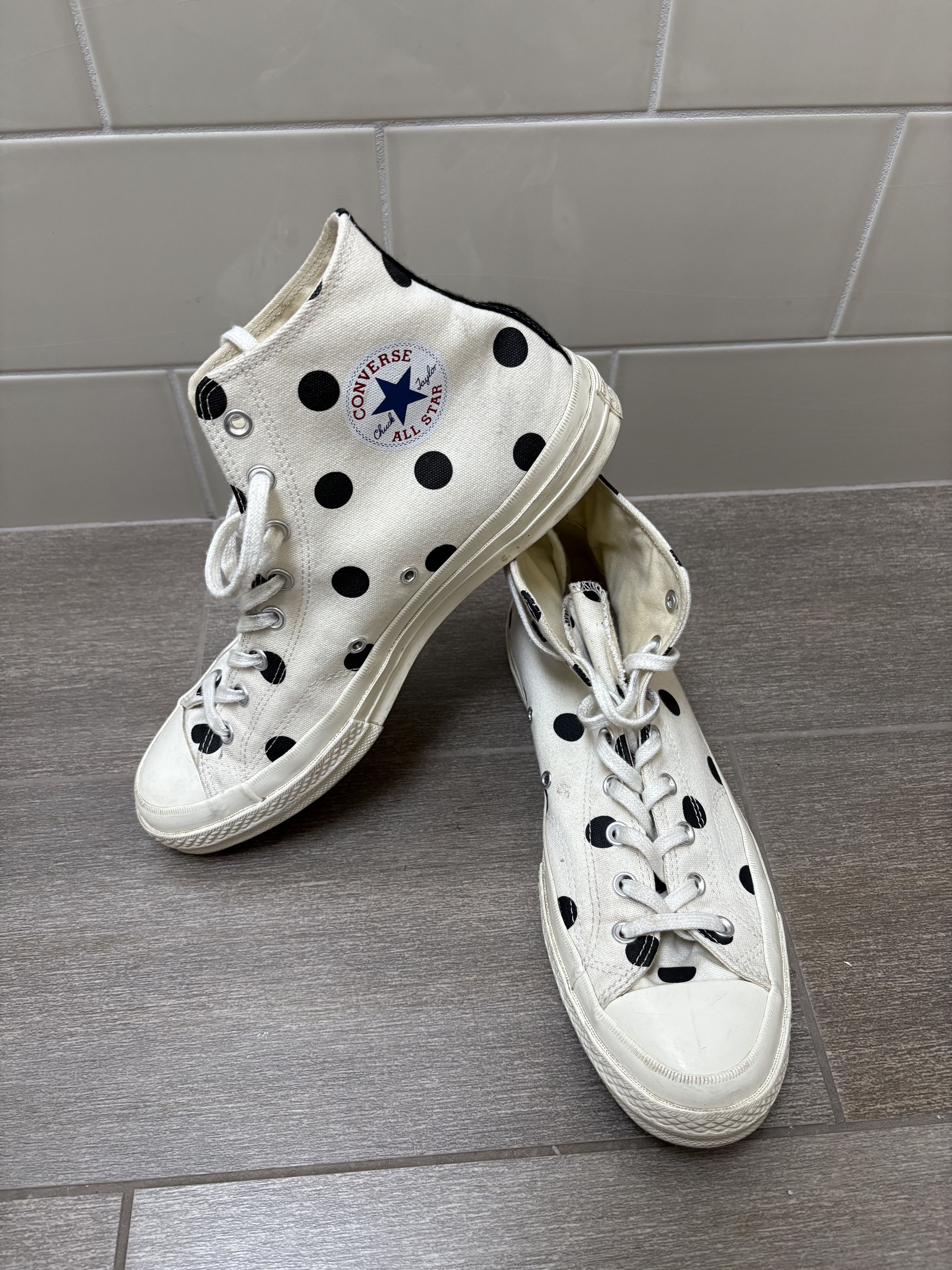 Comme des Garcons Comme Des Garçons Play Chuck 70 Polka dot White" Size US 11 / EU 44 - 2 Thumbnail