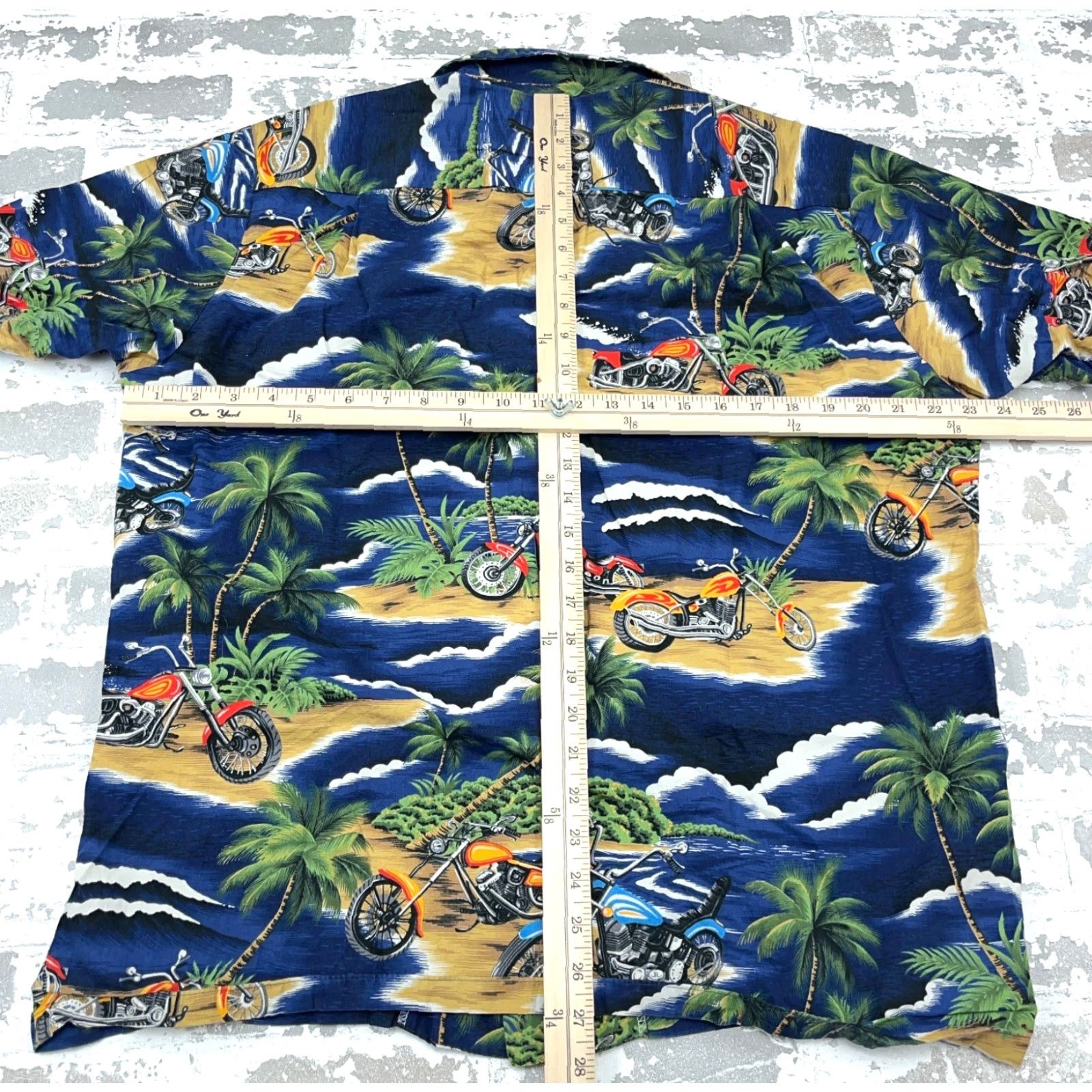 Vintage VINTAGE RJC Hawaiian Shirt Men Large Motorcycle Biker AOP Beach USA 90s Shirt Men L Blue Short Sleeve Button-Up Size US L / EU 52-54 / 3 - 5 Thumbnail