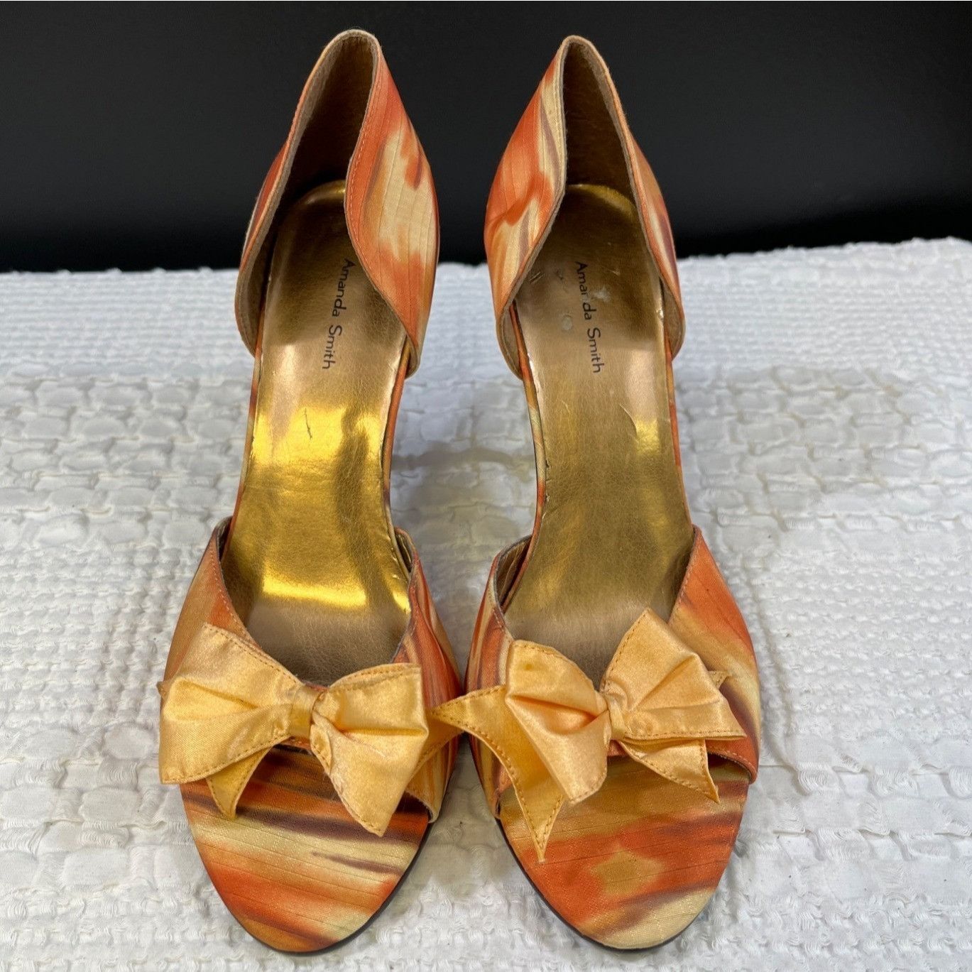 Other Amanda Smith Women's Orange Tie Dye Shoes/Heels Sz 9.5M SKU Size US 9.5 / IT 39.5 - 1 Thumbnail