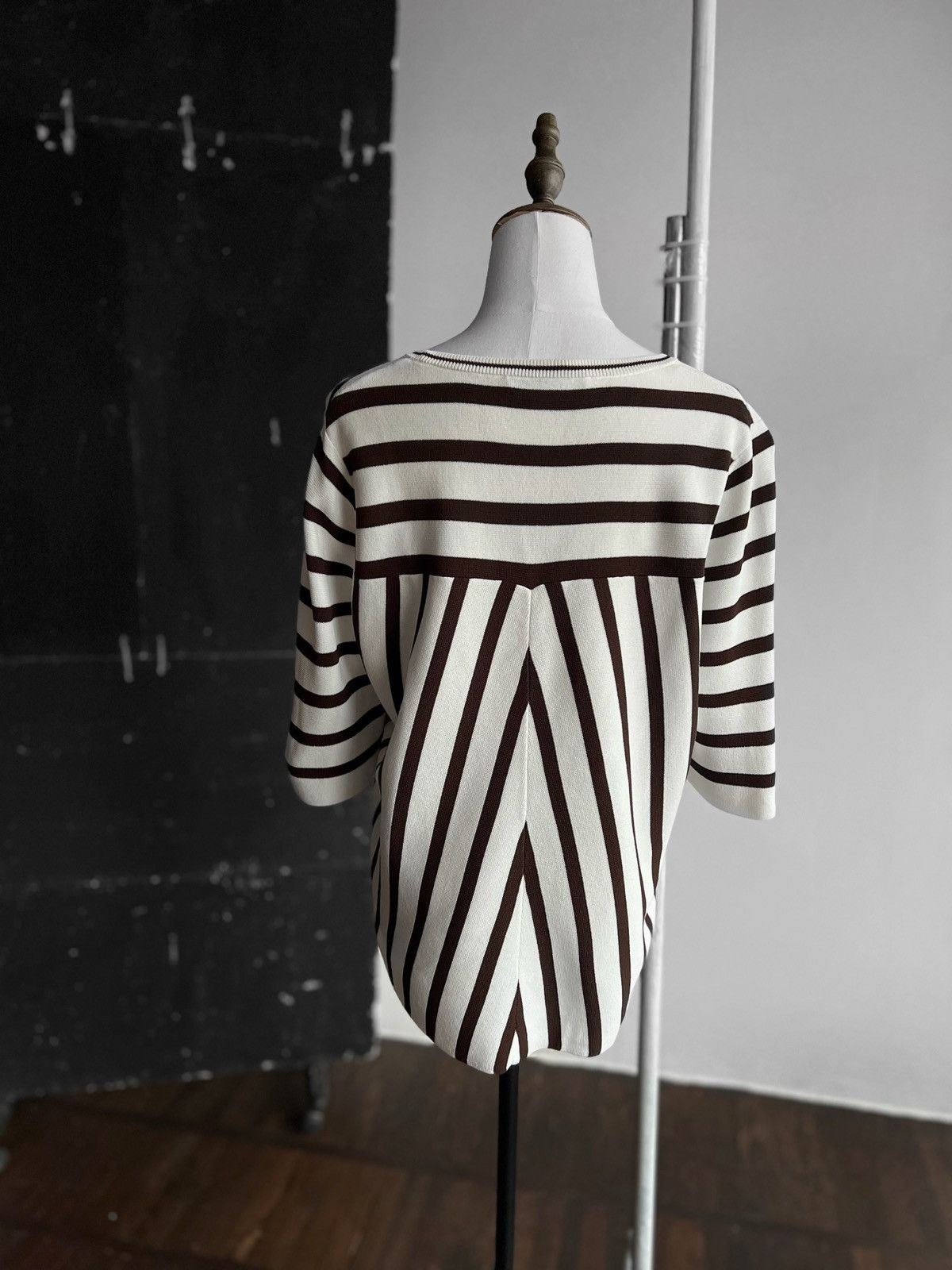 Designer Oui Womens Striped Premium 3/4 Sleeve Jumper Sweater Size M / US 6-8 / IT 42-44 - 3 Thumbnail