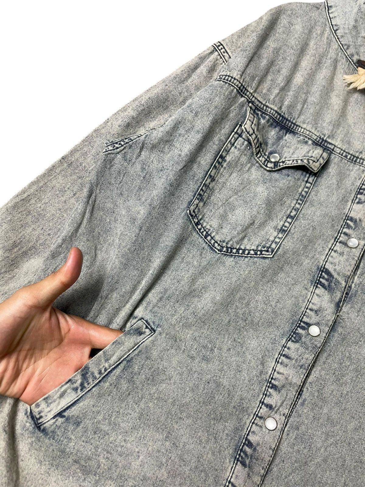 Japanese Brand × Vintage Japanese Brand Distressed Denim Hooded Jacket (75) Size US M / EU 48-50 / 2 - 7 Thumbnail