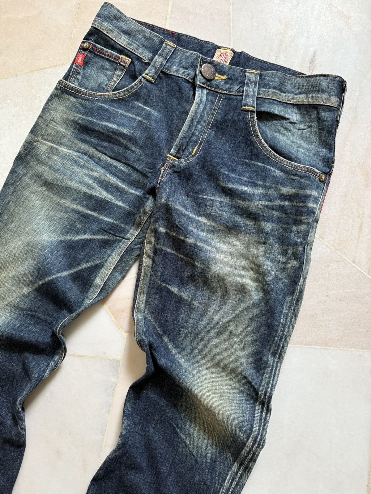 Japanese Brand 90s Vintage Edwin blue trip flare buckle back Size US 32 / EU 48 - 2 Thumbnail