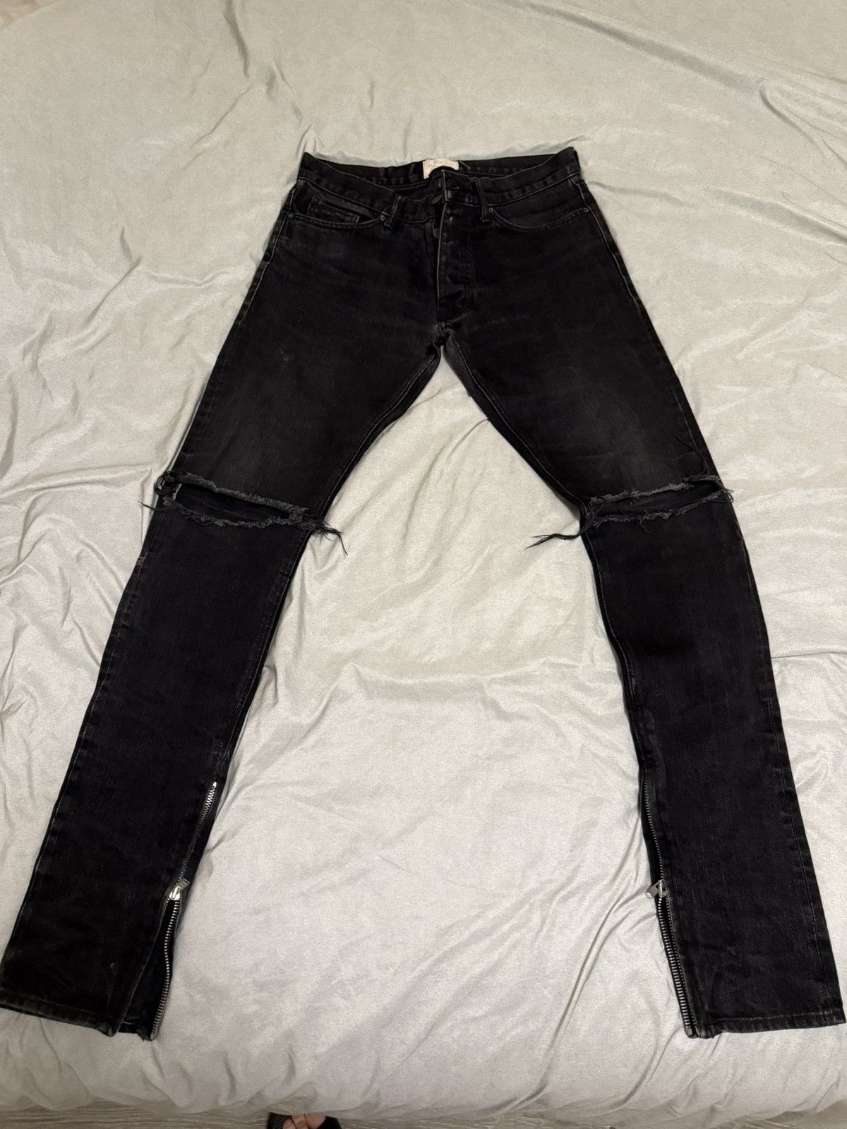 Fear of God Fear of God FOG 4th Black Denim Jeans Riri Zip Size 30 Rare Size US 30 / EU 46 - 3 Thumbnail