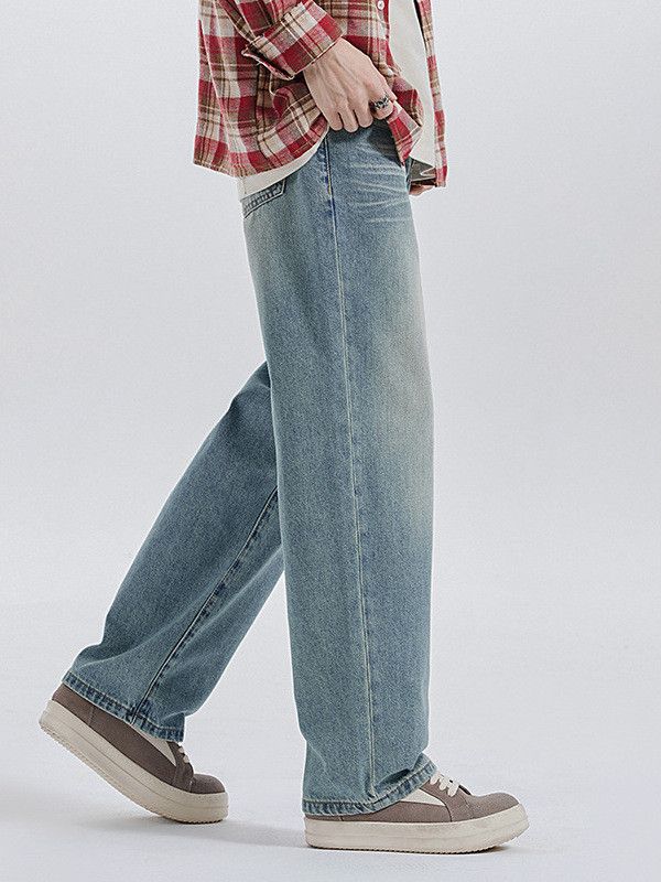 Japanese Brand American-style washed straight leg men's jeans Size US 32 / EU 48 - 4 Thumbnail