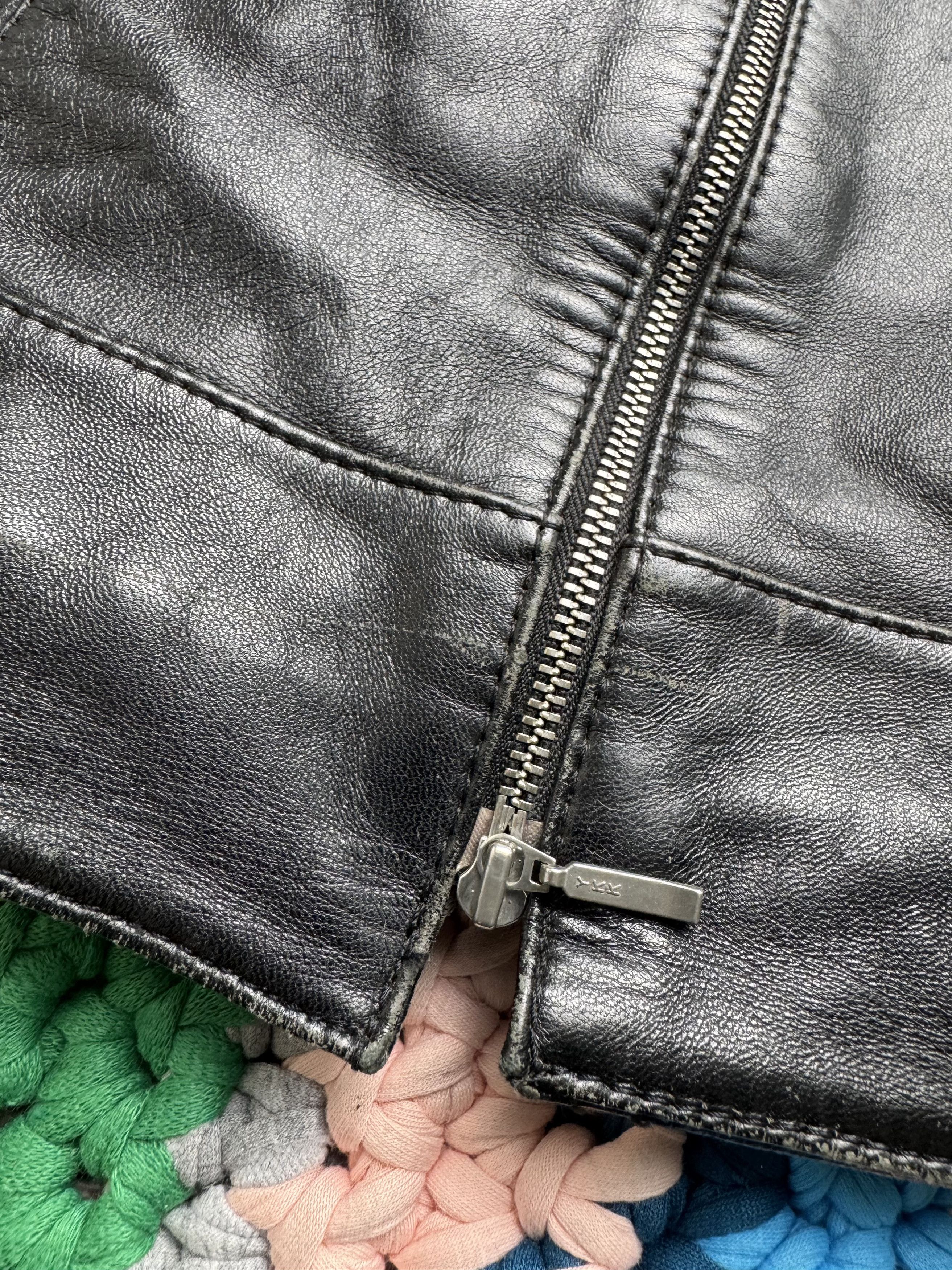 Vintage Vintage Leather Cropped Jacket With Real Fur (D15)(D10) Size L / US 10 / IT 46 - 13 Thumbnail